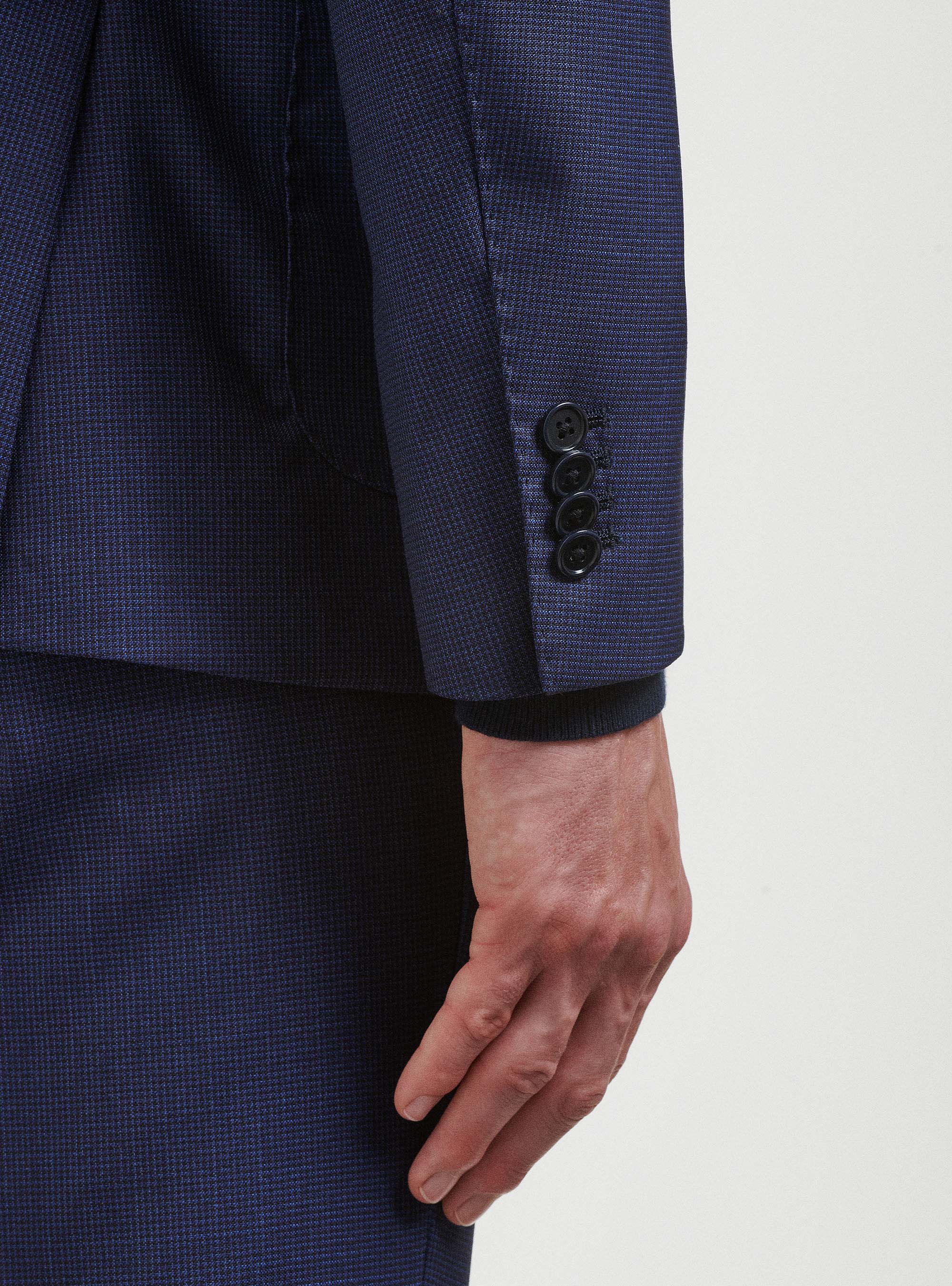 Giacca per abito in pura lana pied de poule, BLU NAVY