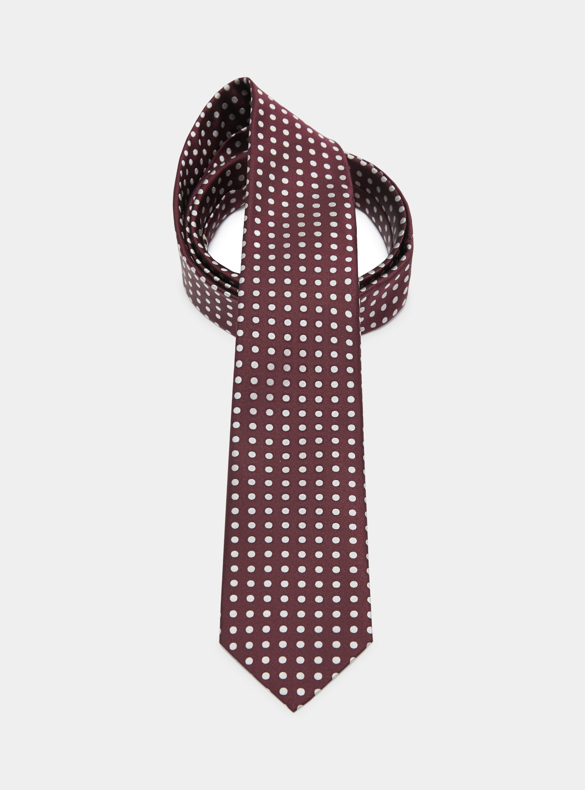 Polka Dot Silk Tie, BORDEAUX