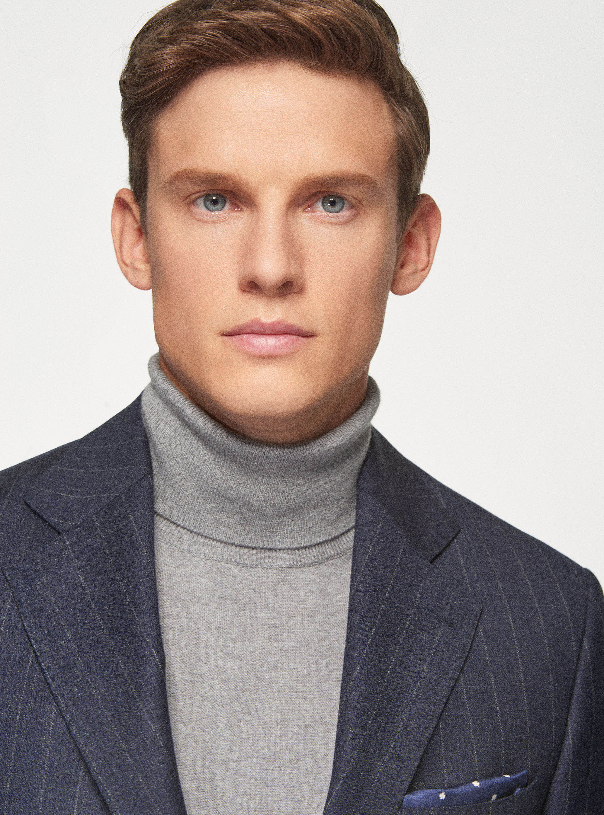 Giacca per abito gessato in pura lana Reda superfine 110's, BLU NAVY