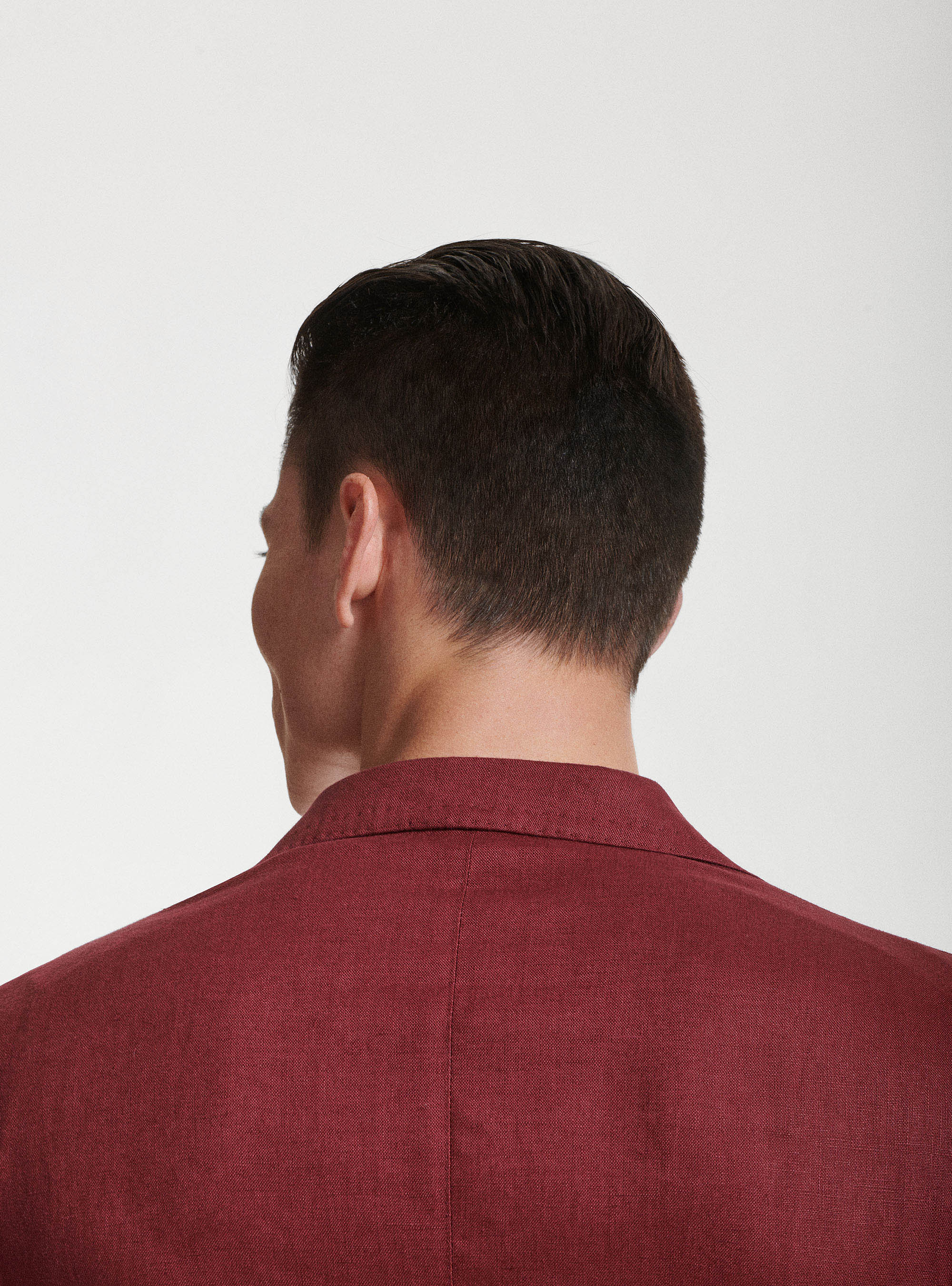 Giacca per abito in puro lino, BORDEAUX