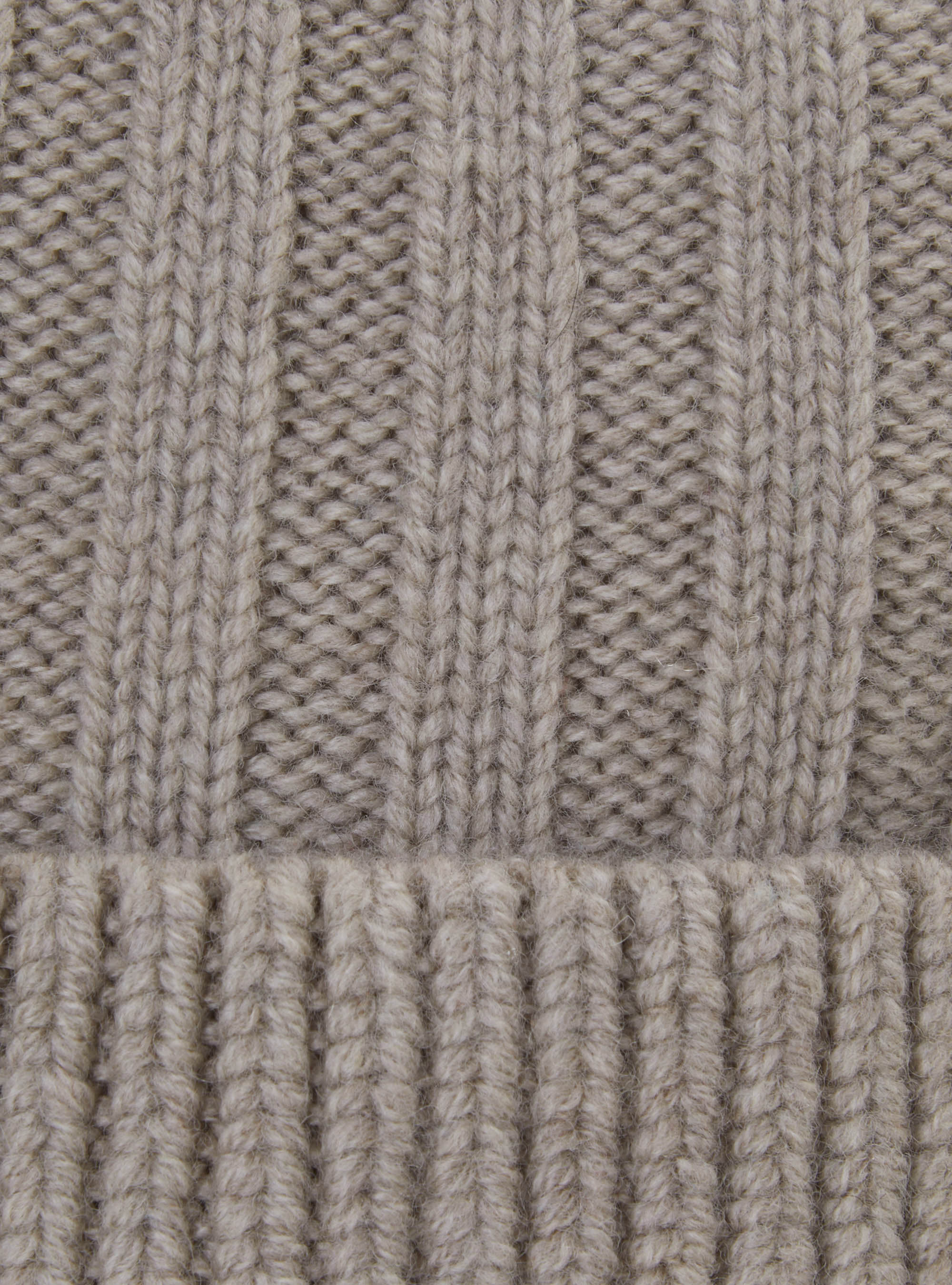 English rib hat in pure wool and cashmere, ECRU