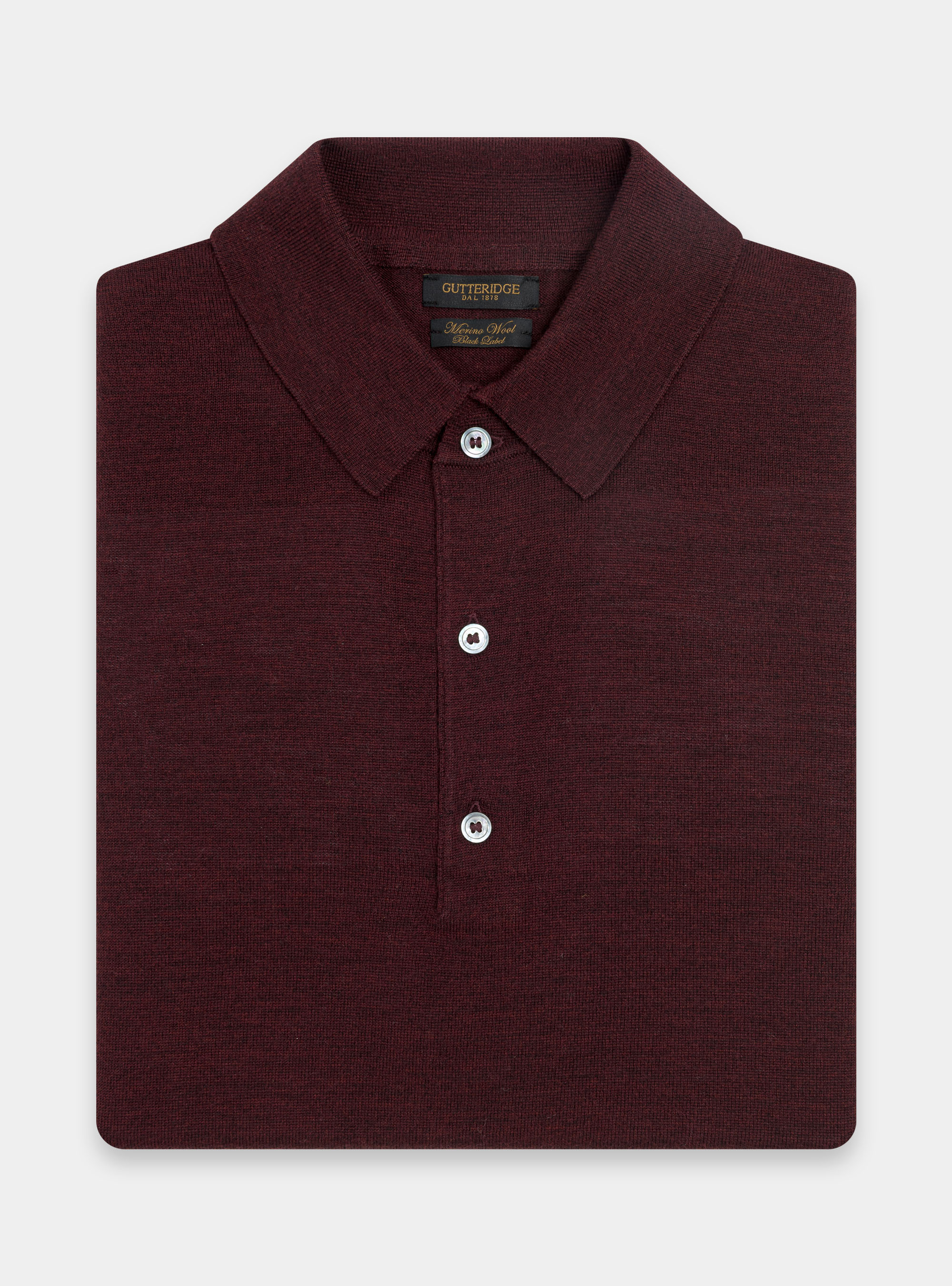 Poloshirt aus reiner Merinowolle, BORDEAUX 0311C