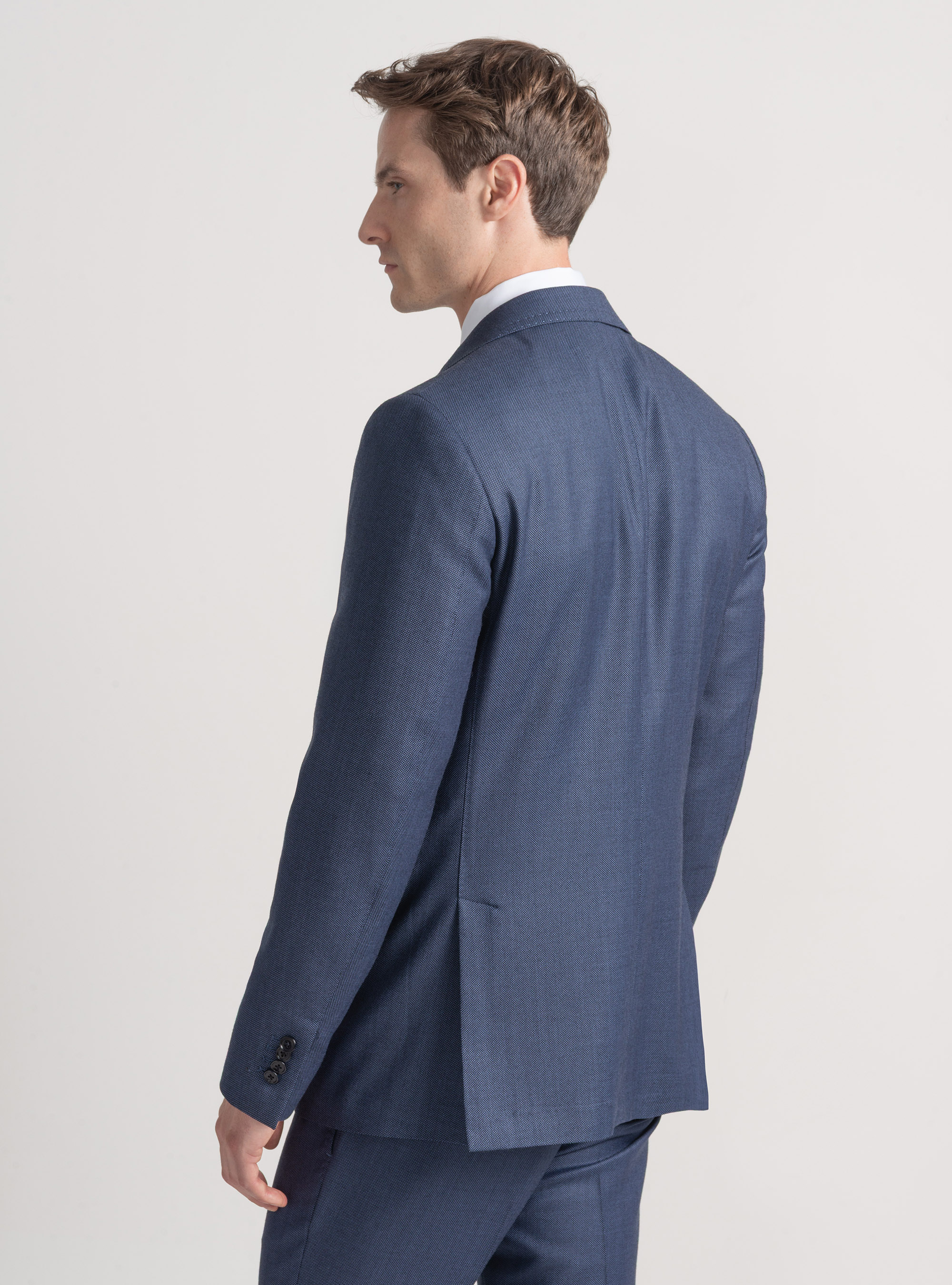 Partridge eye wool suit blazer Vitale Barberis Canonico, INK