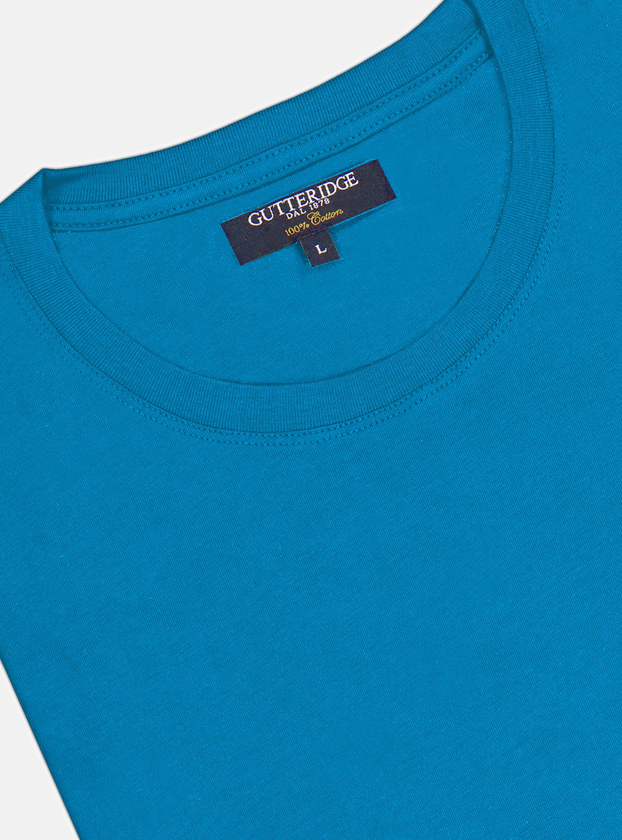 CAMISETA DE PUNTO MEDIA MANGA, LISA, TURCHESE 0258C