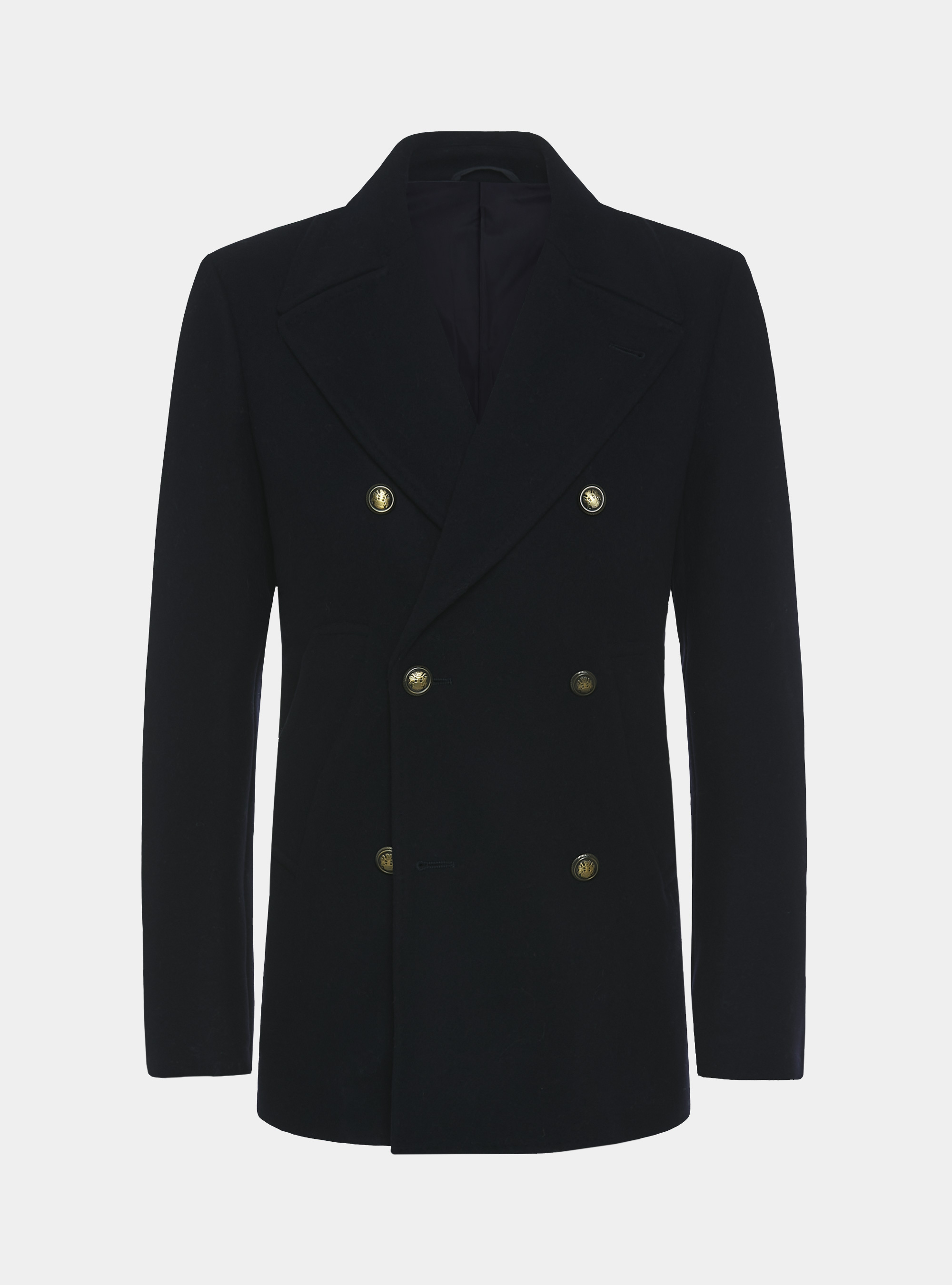 Peacoat in misto lana, BLU NAVY