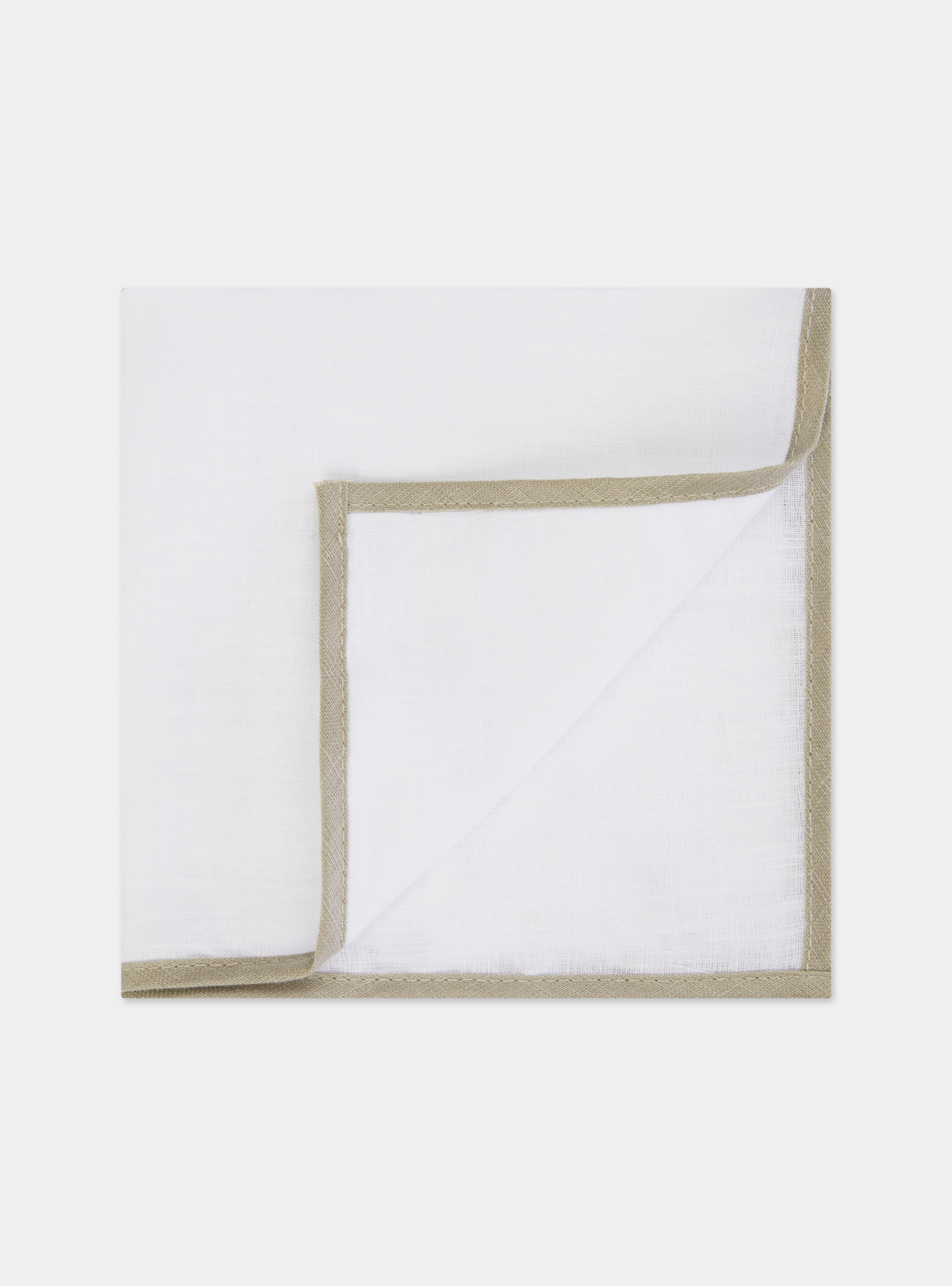 Pochette en lin, SAND/WHITE