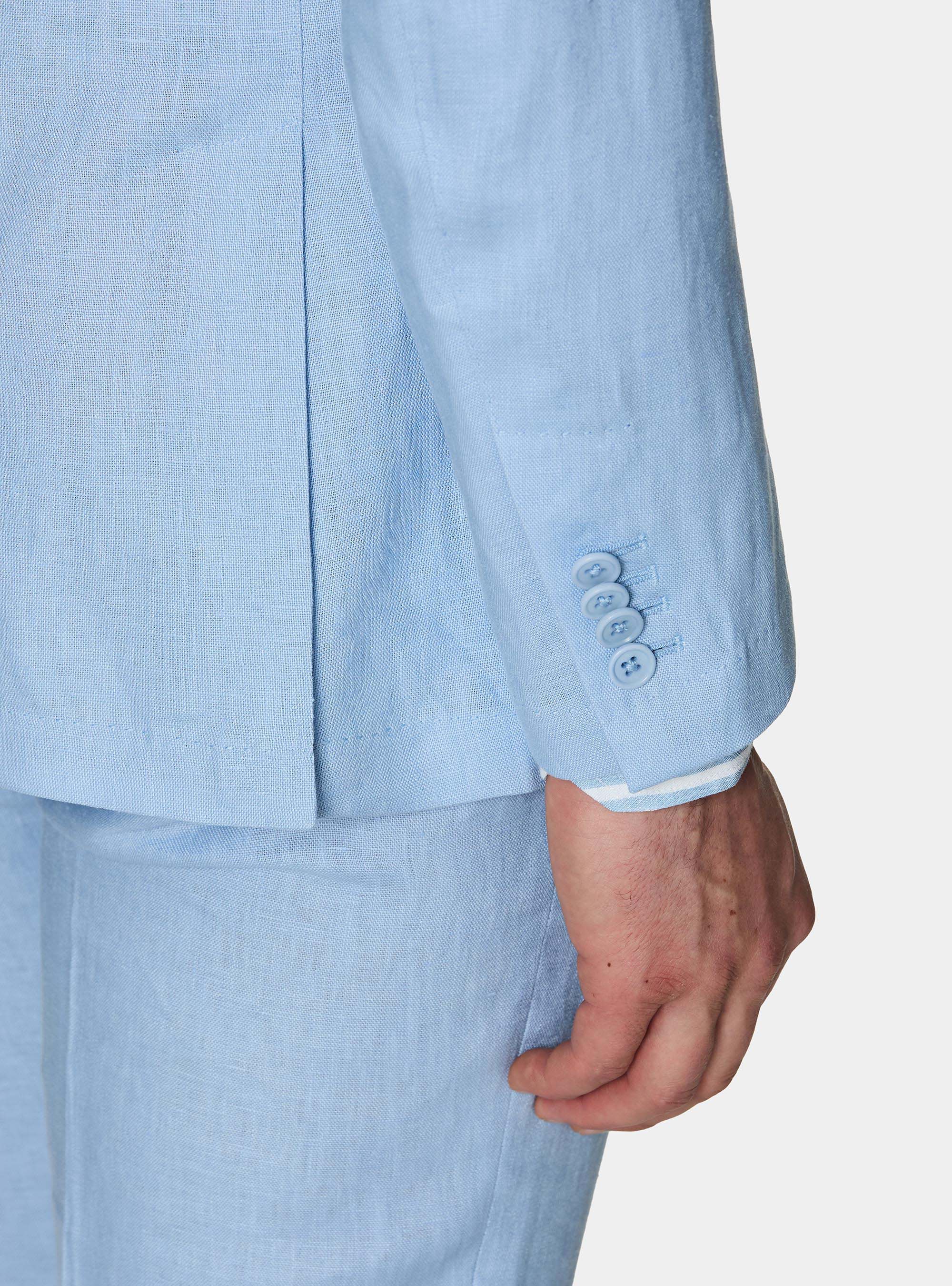 Anzugjacke aus reinem Leinen, 0266C AZZURRO