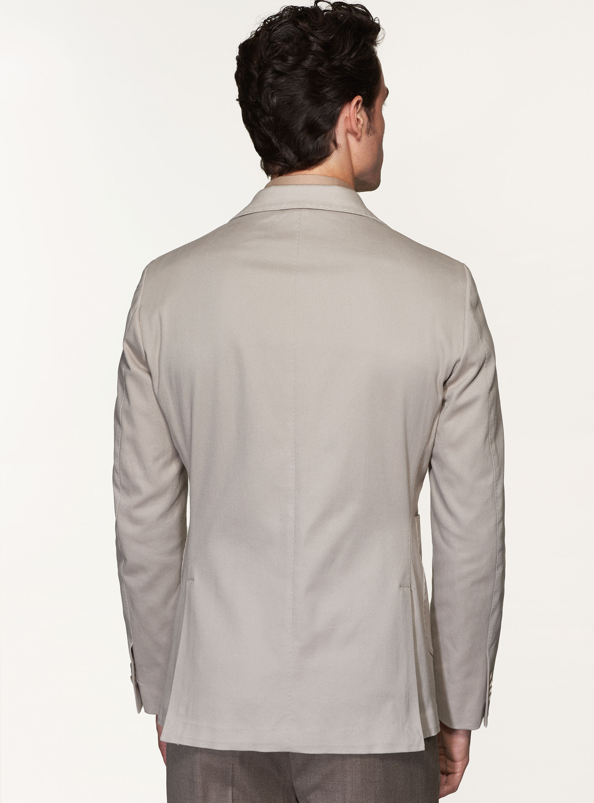 Single-breasted frosted cotton blazer, ECRU