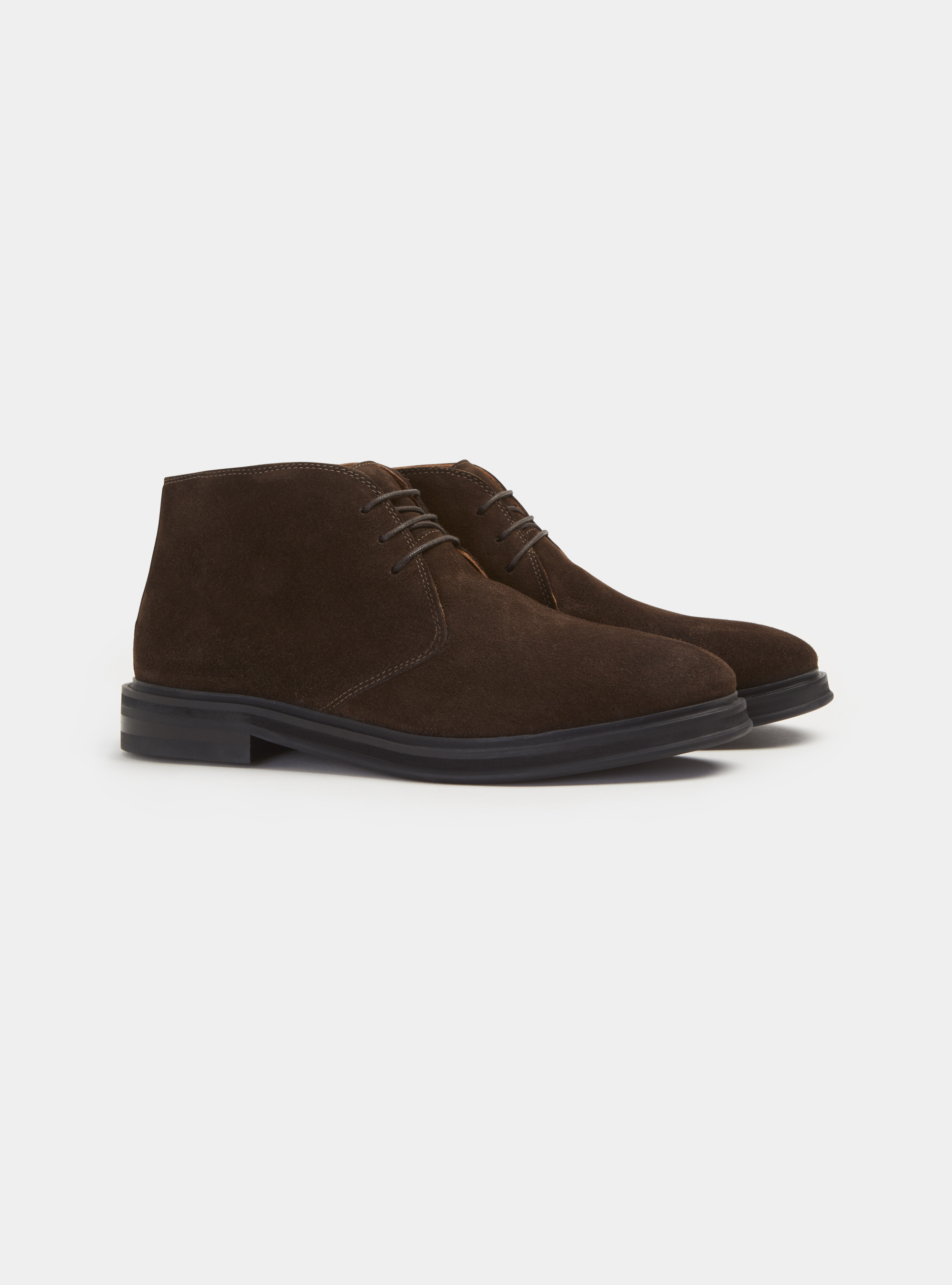 Suede leather ankle boots, BROWN
