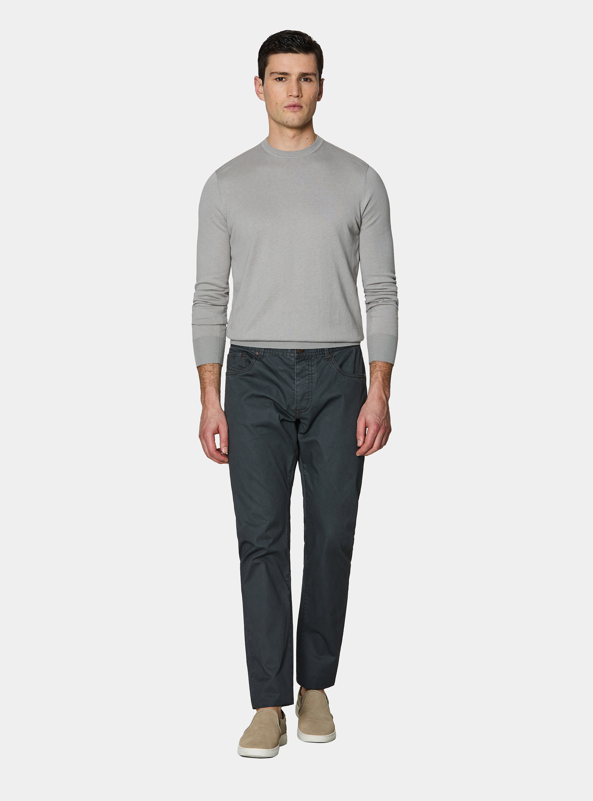 Maglia girocollo in cotone seta e cashmere, PERLA 0178C