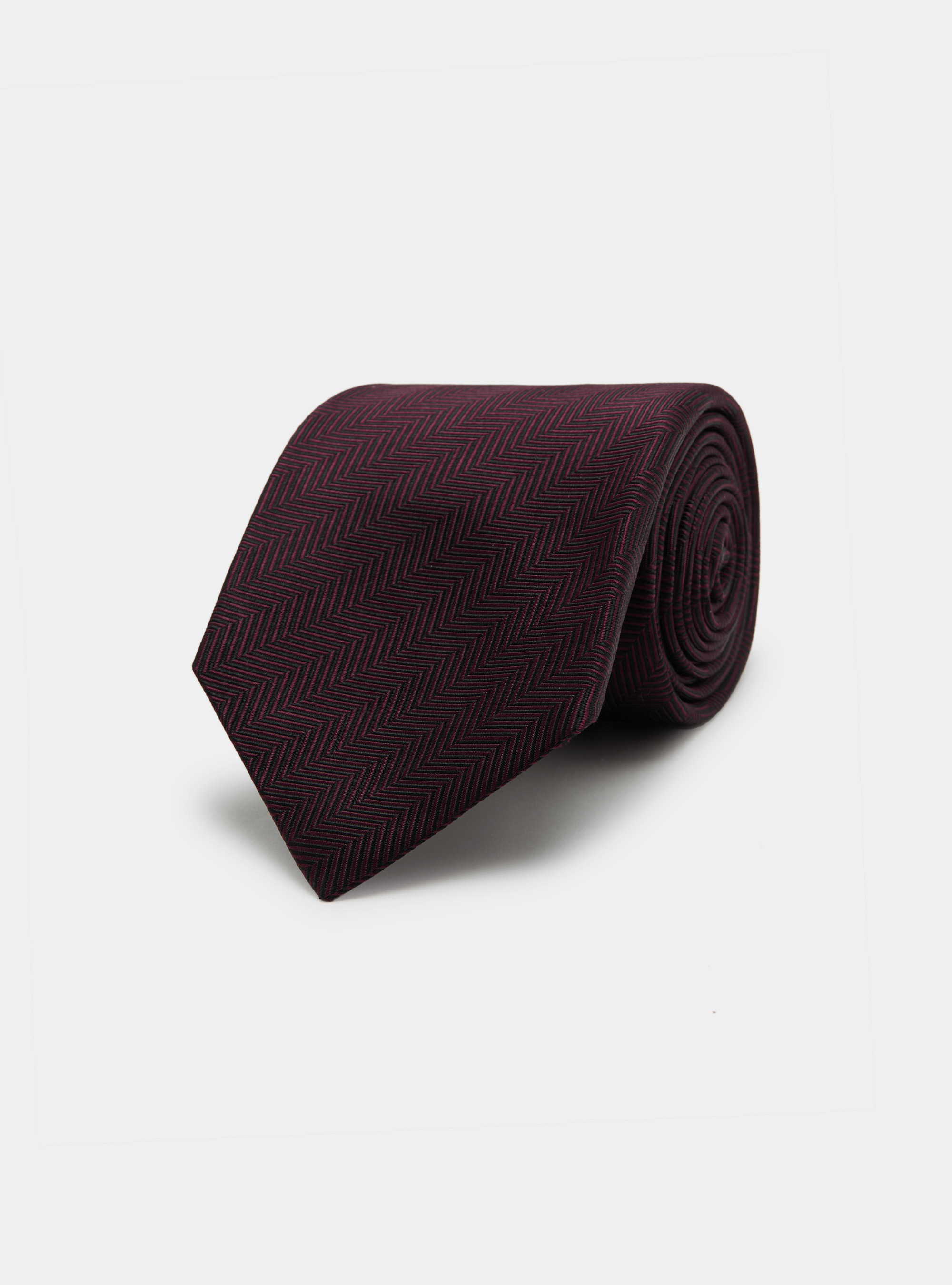 Cravate en soie à chevrons, BORDEAUX