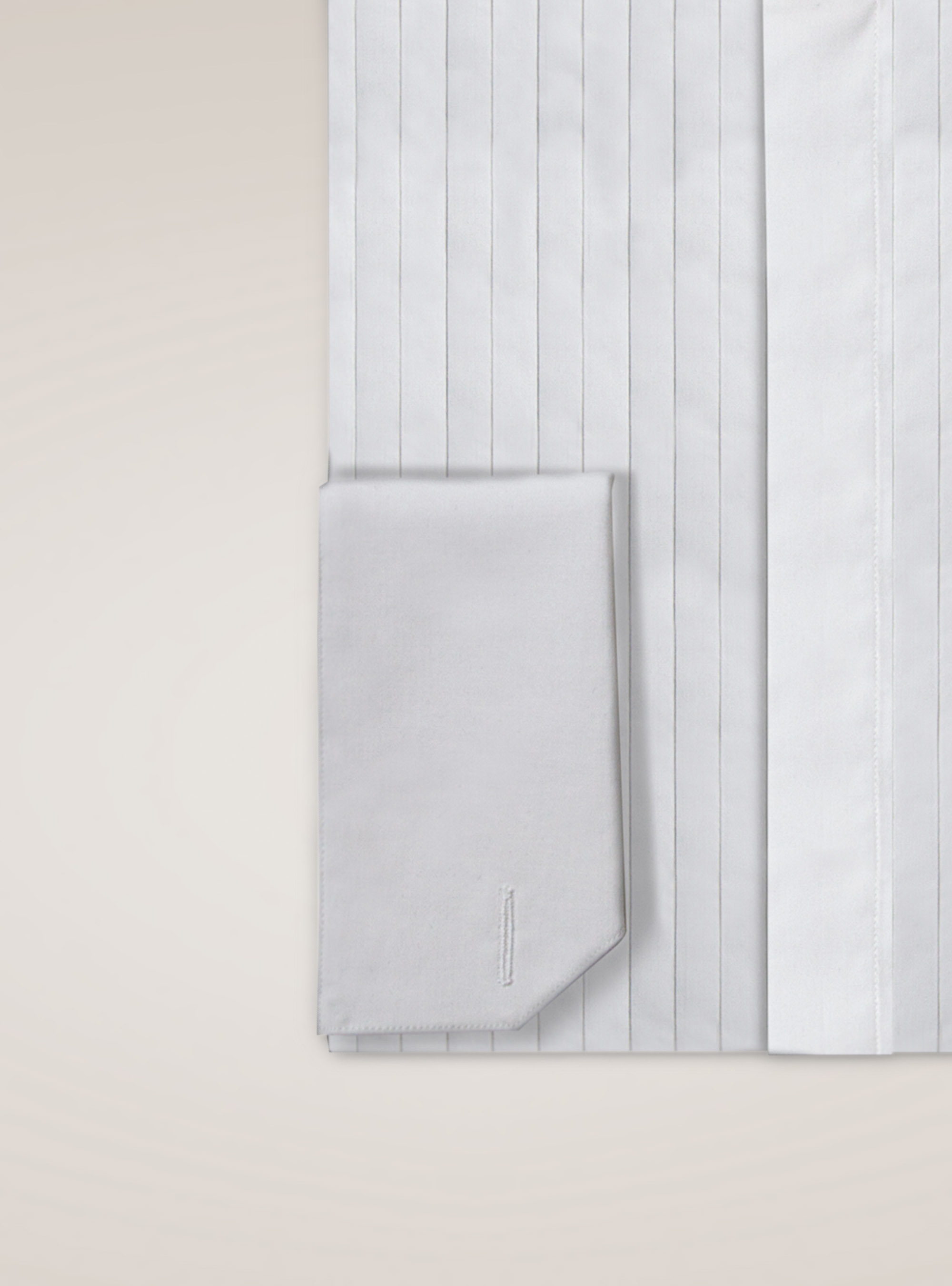 Camicia smoking collo diplomatico con polso gemelli, BIANCO