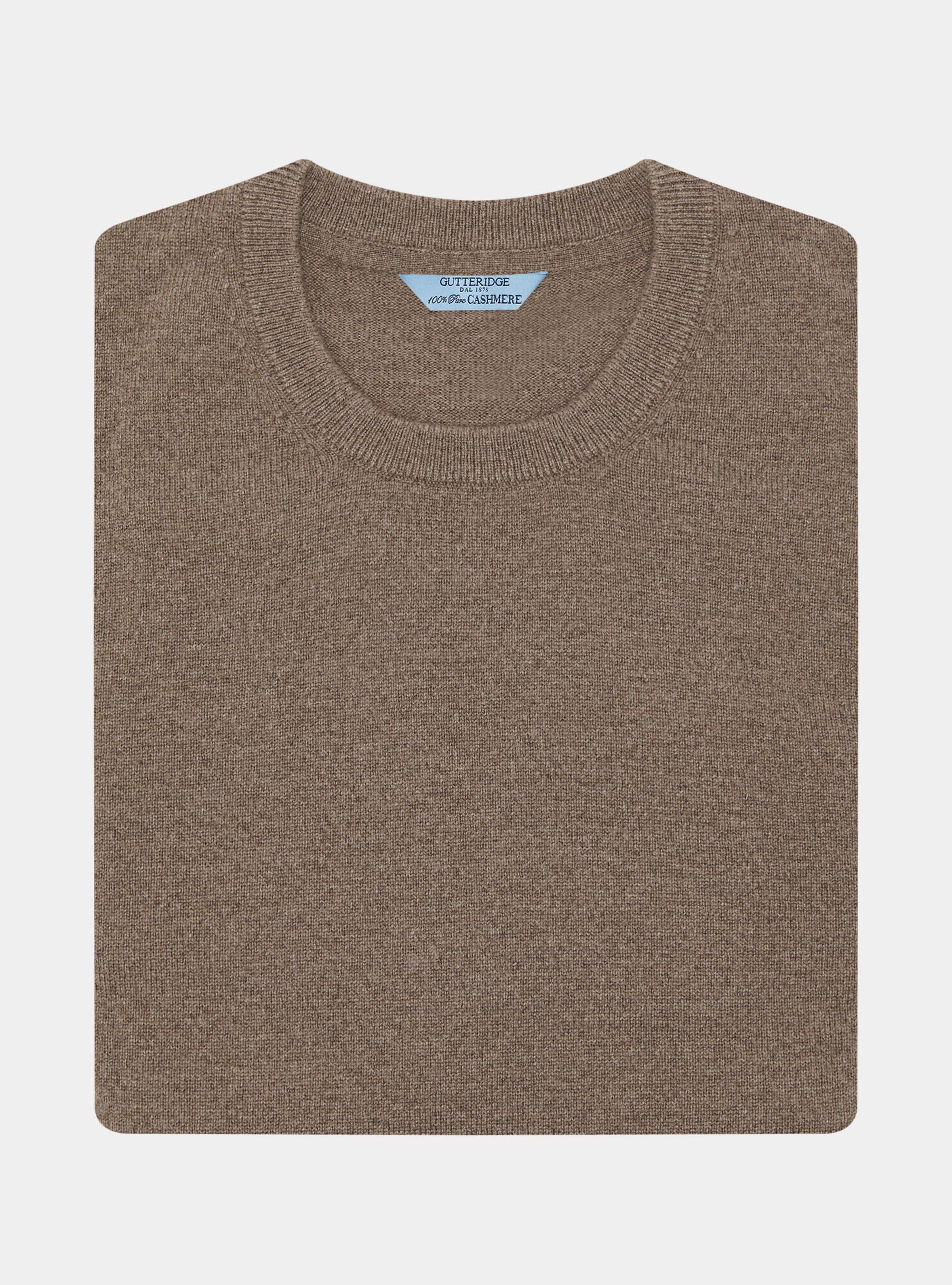 Maglia girocollo in 100% cashmere, FANGO
