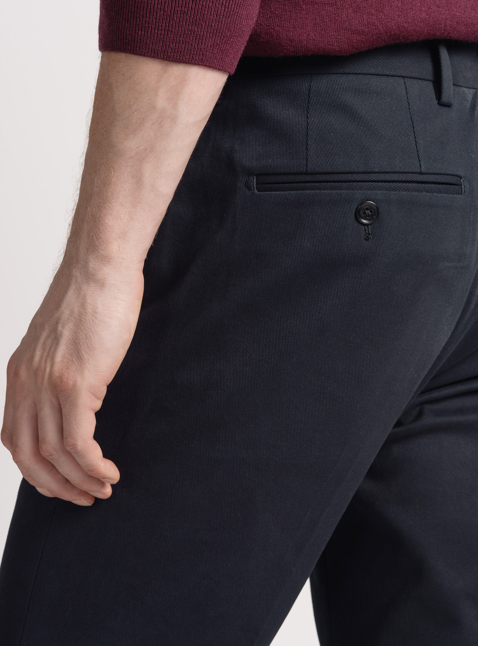 Pantaloni in cotone smerigliato, BLU NAVY