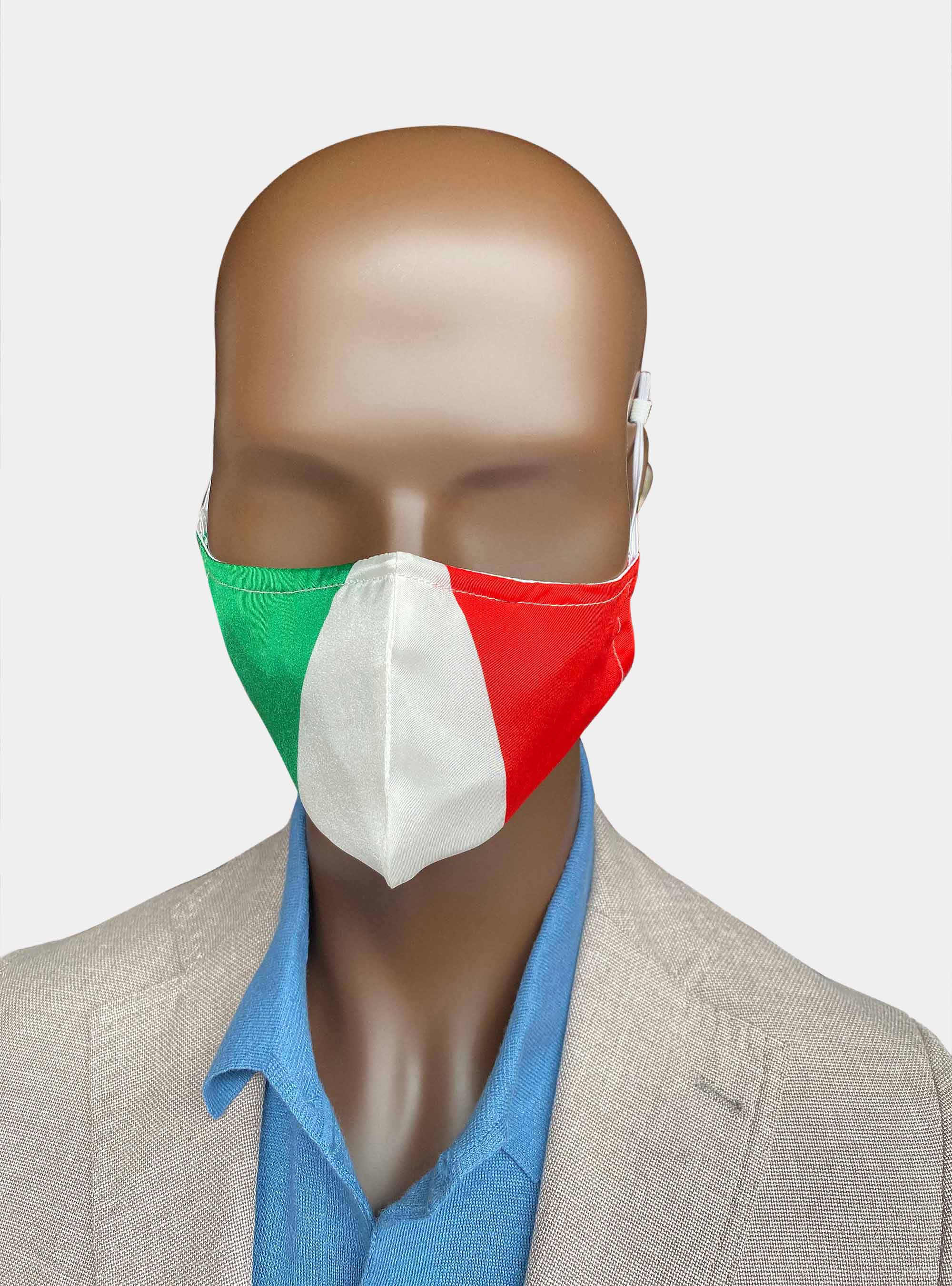 Italian flag mask cover, WHITE