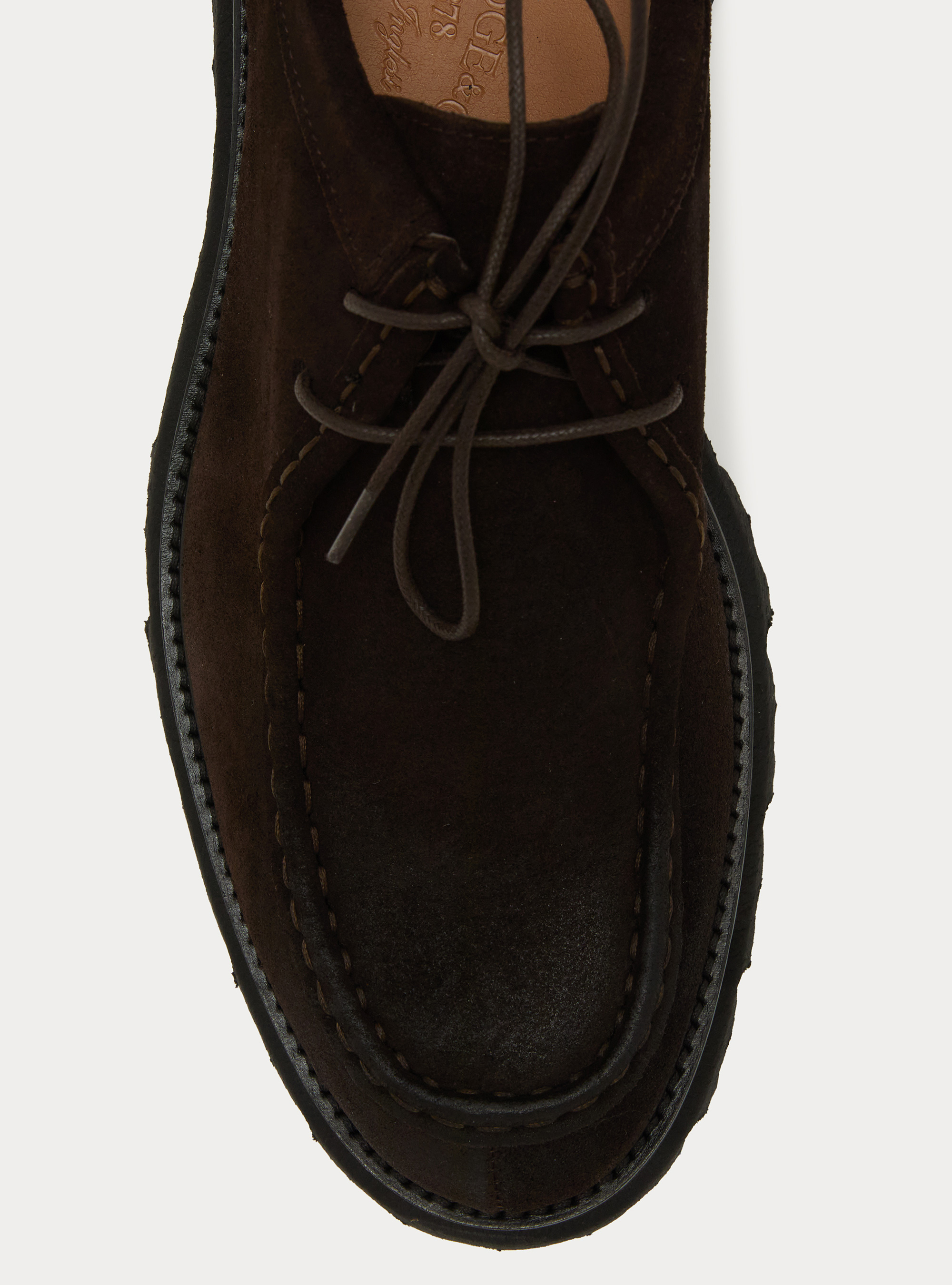 Paraboot in suede stringata, TESTA DI MORO