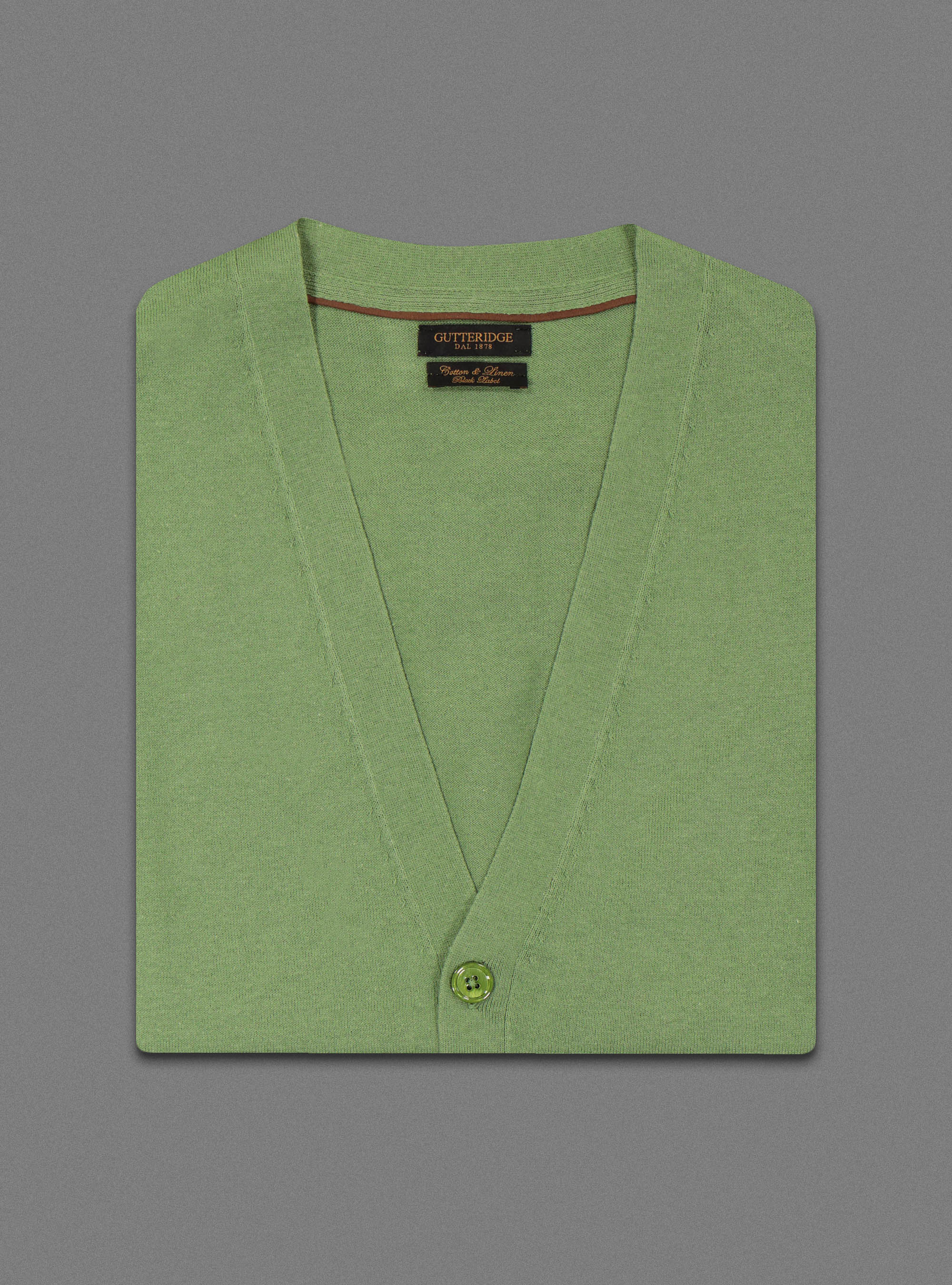 Gilet in maglia in cotone e lino, VERDE