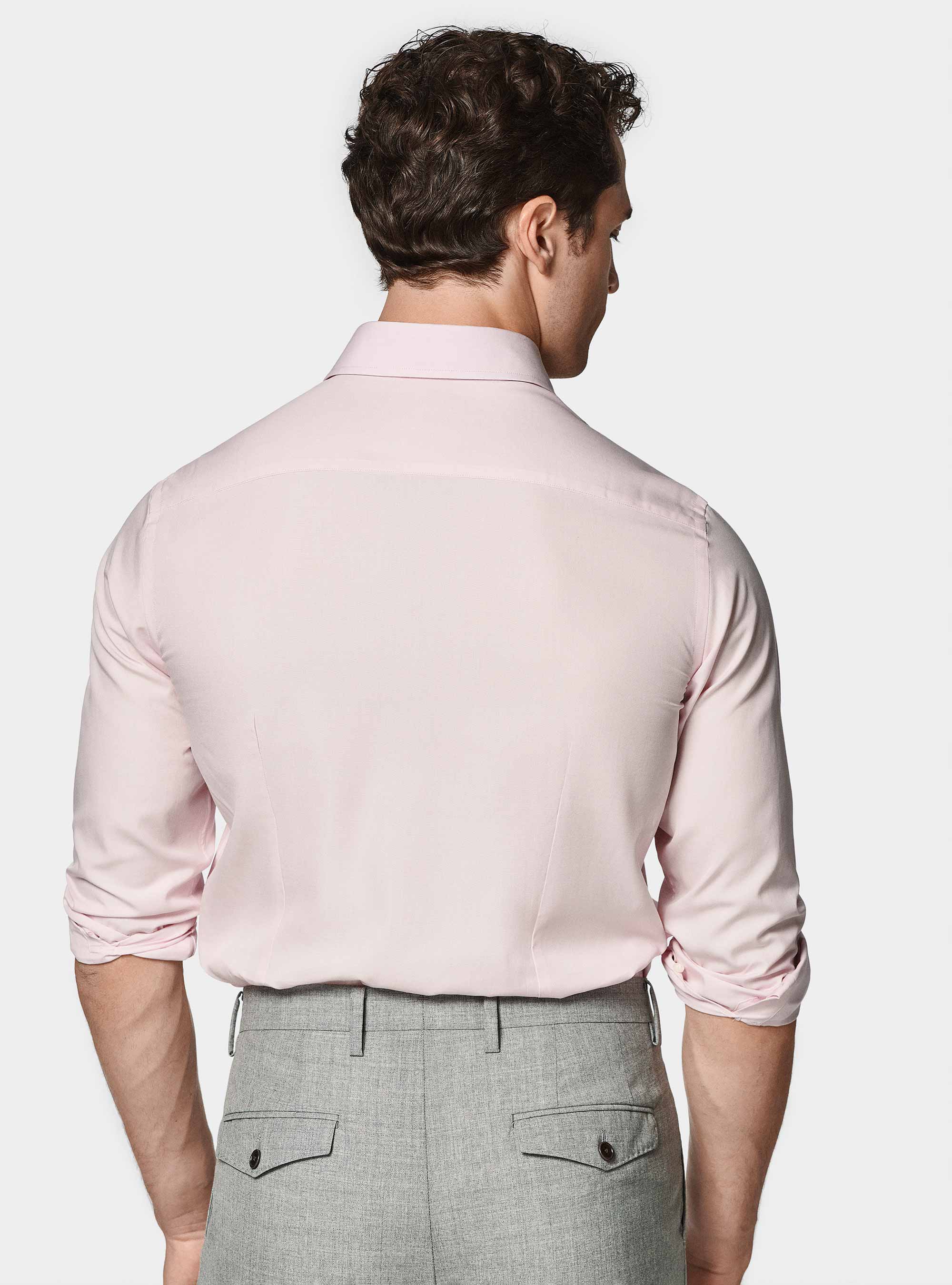 Camicia in fil a fil di cotone, ROSA