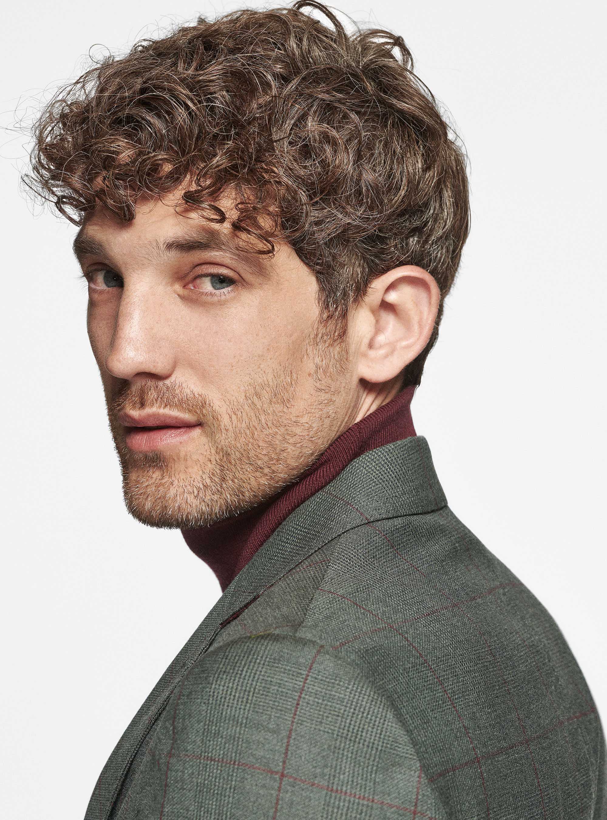 Americana en pura lana estampada, VERDE