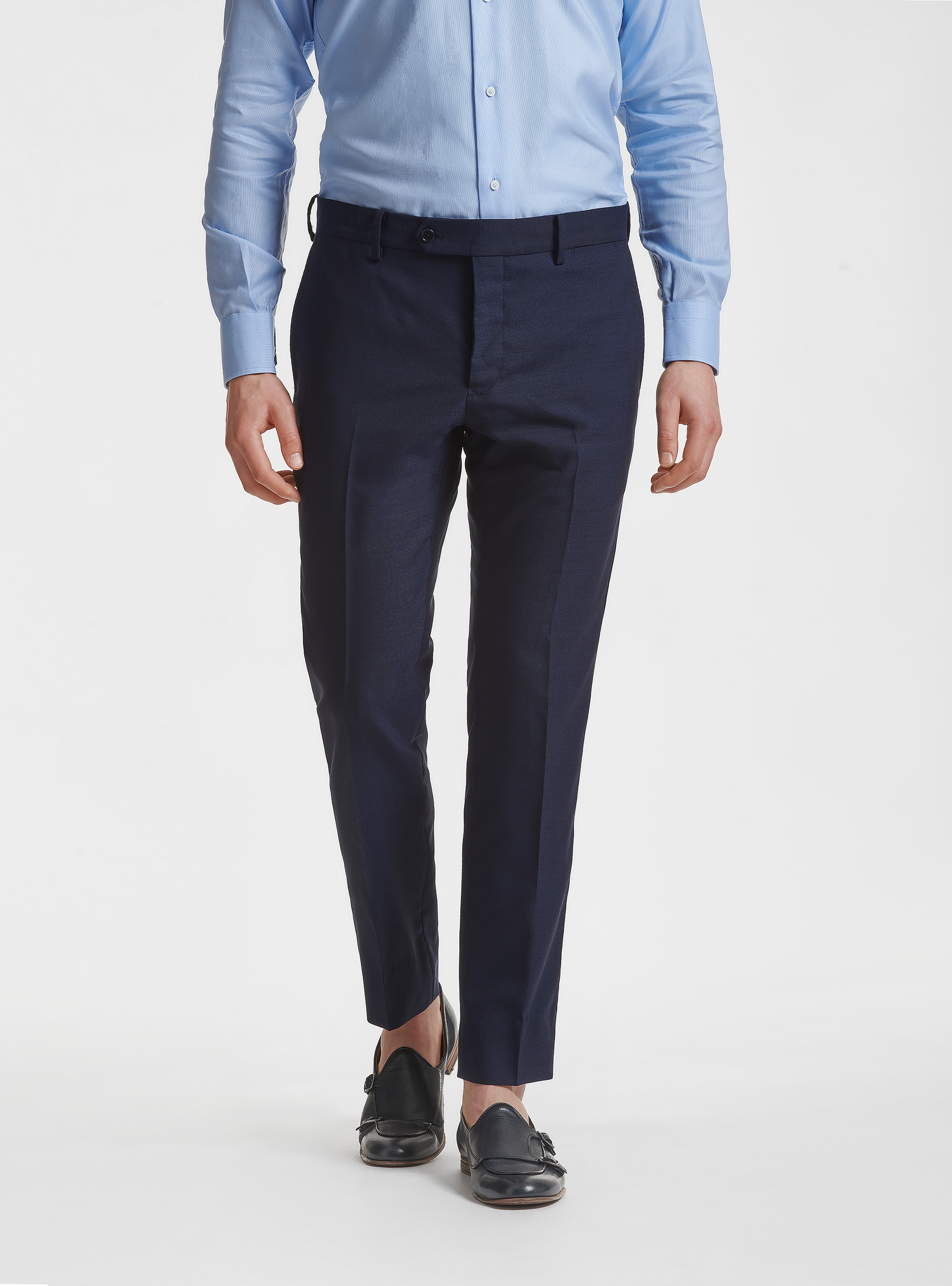 Pantaloni per abito in pura lana Vitale Barberis Canonico, BLU NAVY