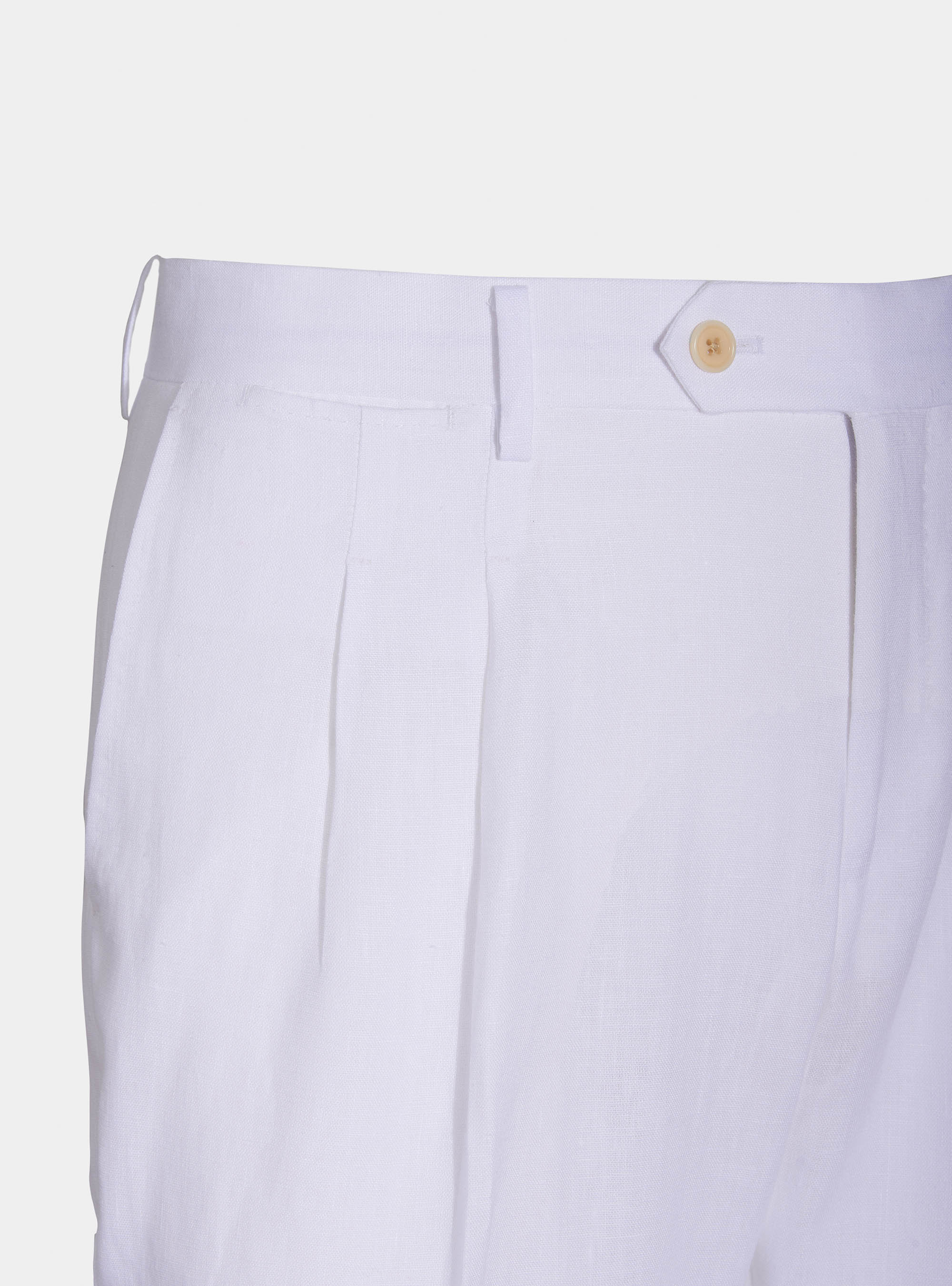 Pantaloni per abito in puro lino, BIANCO