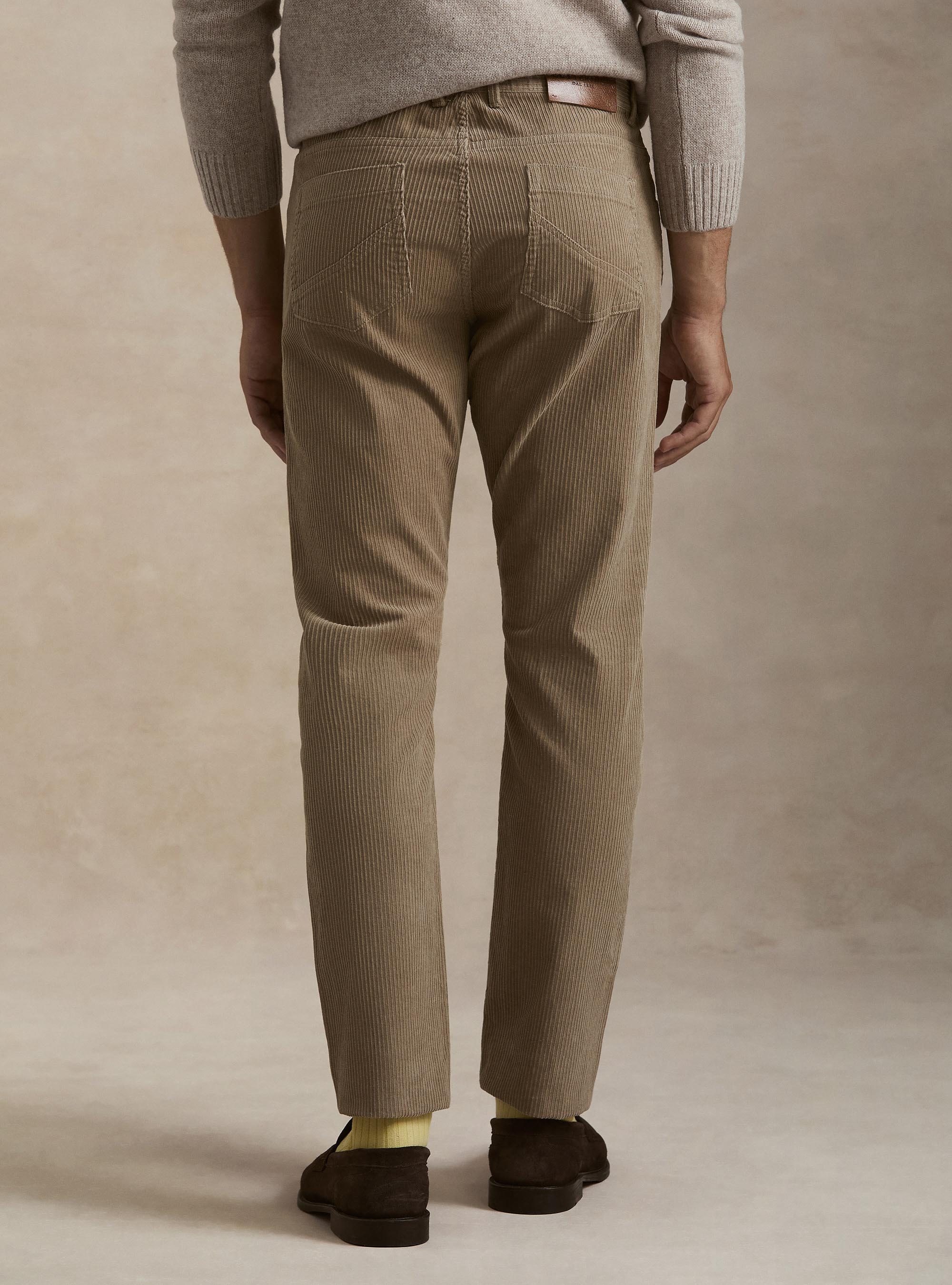 Pantaloni 5 tasche in velluto, SABBIA