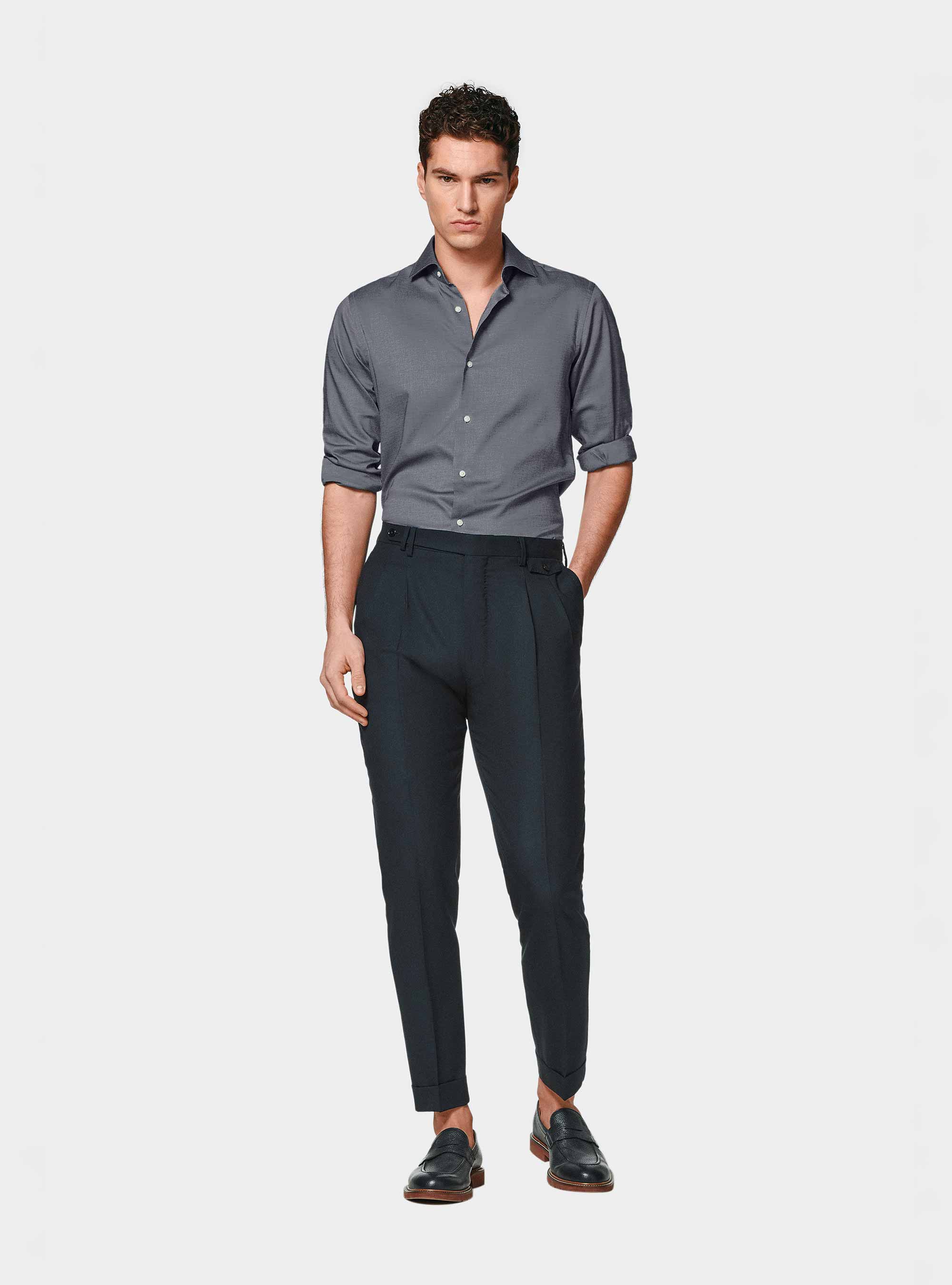 Chemise en coton oxford, BLEU MARINE