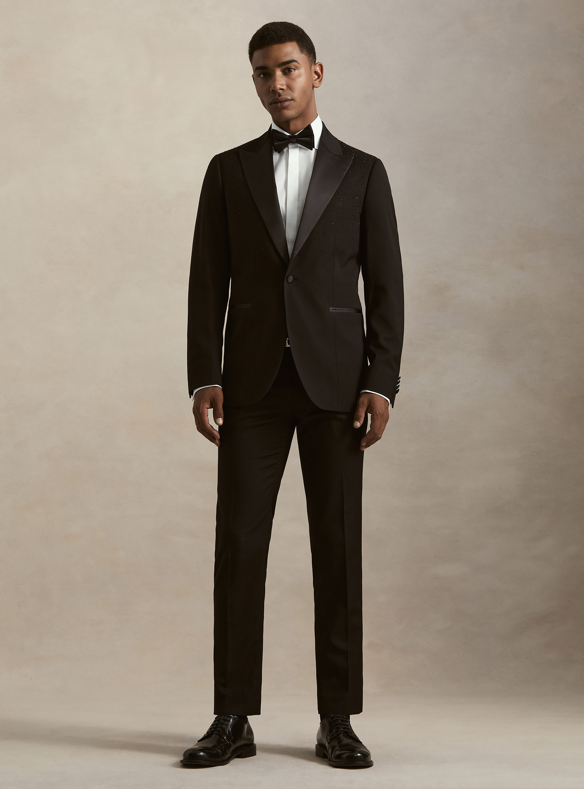 Black glitter tuxedo blazer, BLACK
