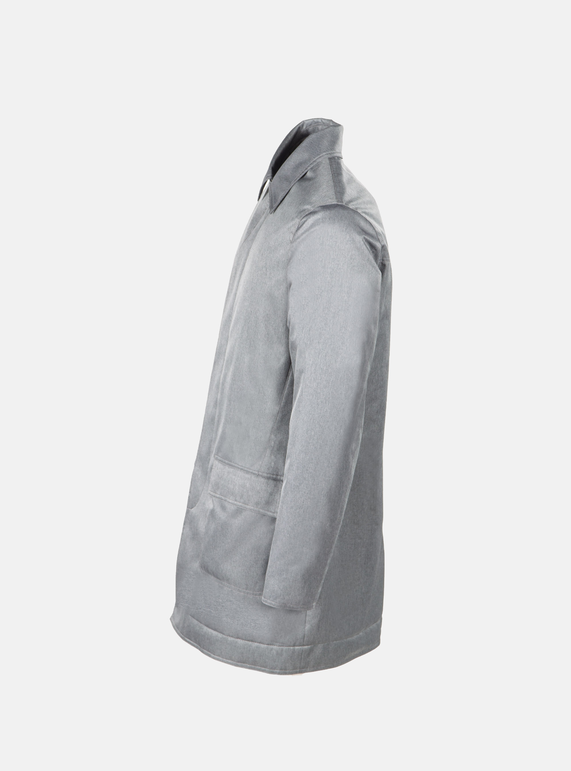 Impermeabile imbottito con colletto, ASFALTO