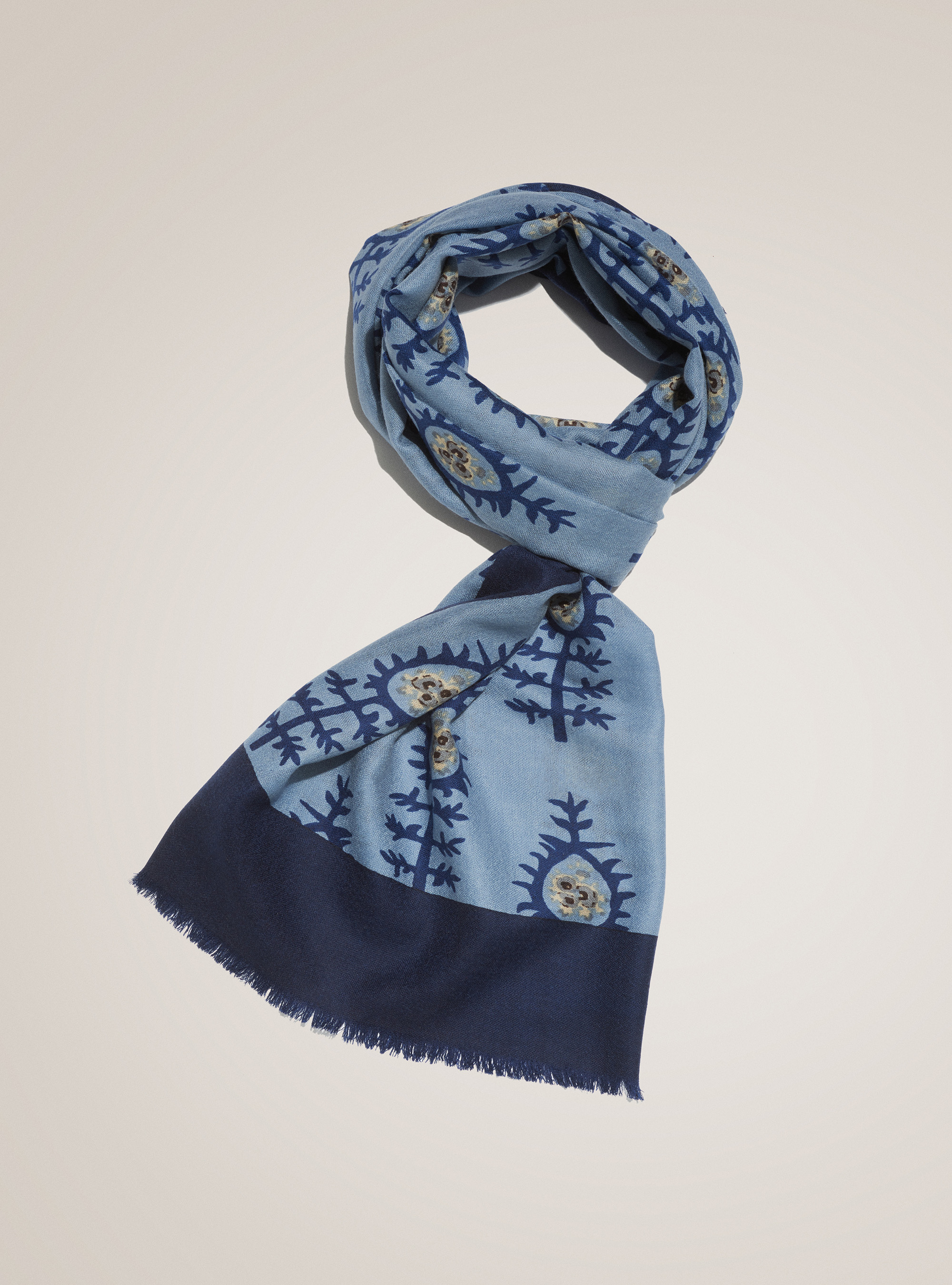 Sciarpa 100% lana a fantasia, POLVERE