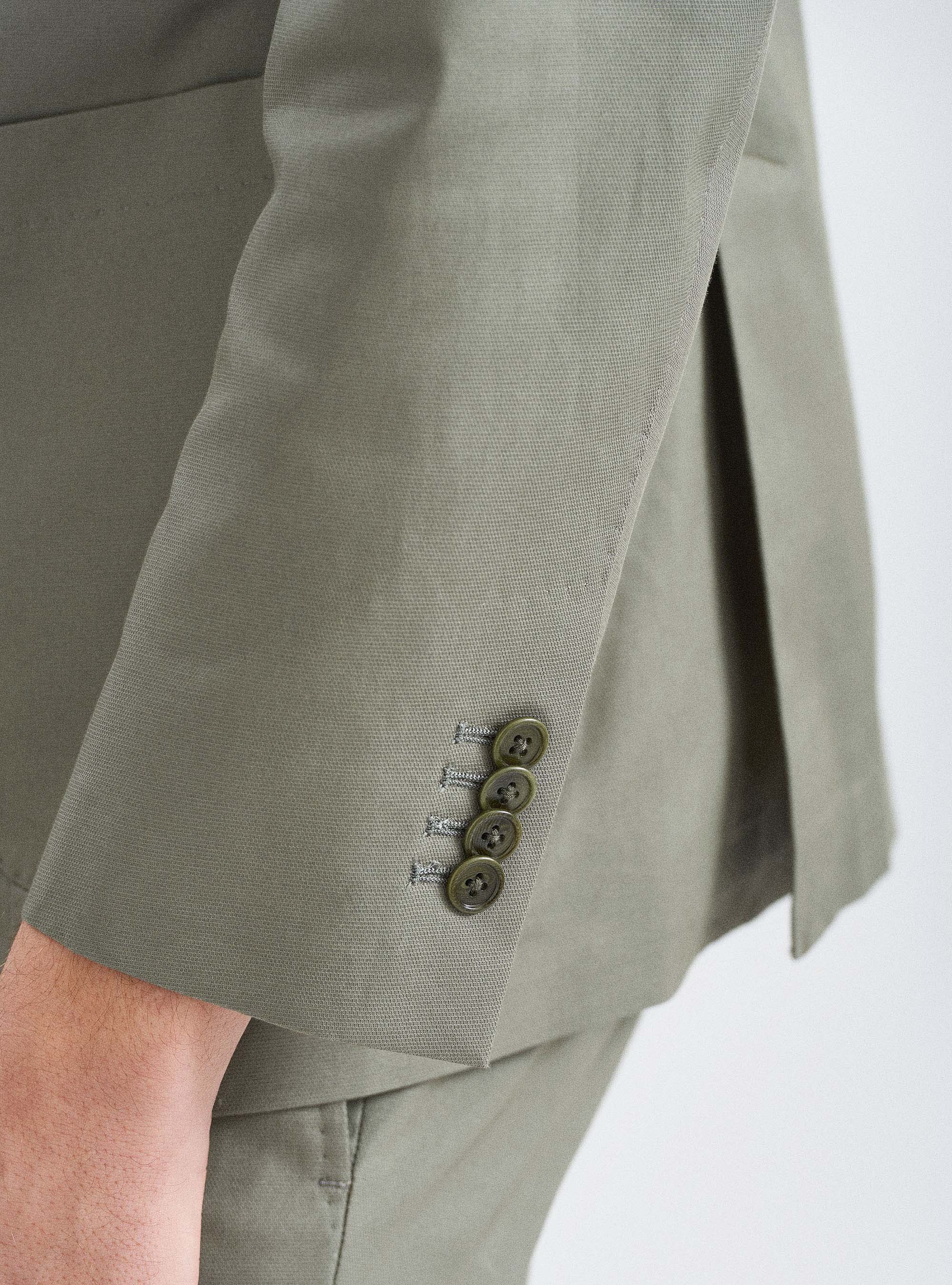 Giacca per abito in cotone stretch armaturato, SALVIA 0602C