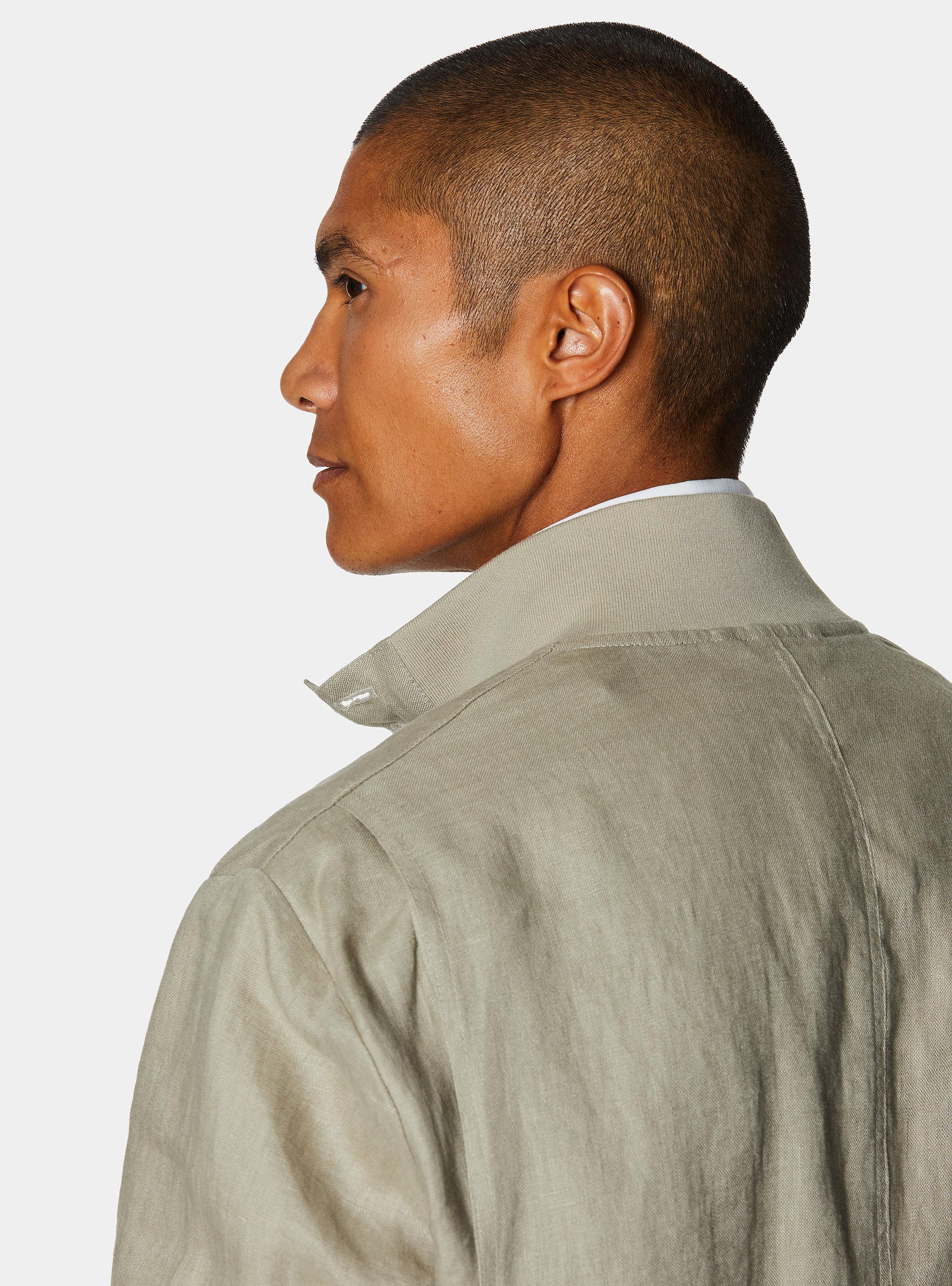 Pure linen bomber jacket, SAND