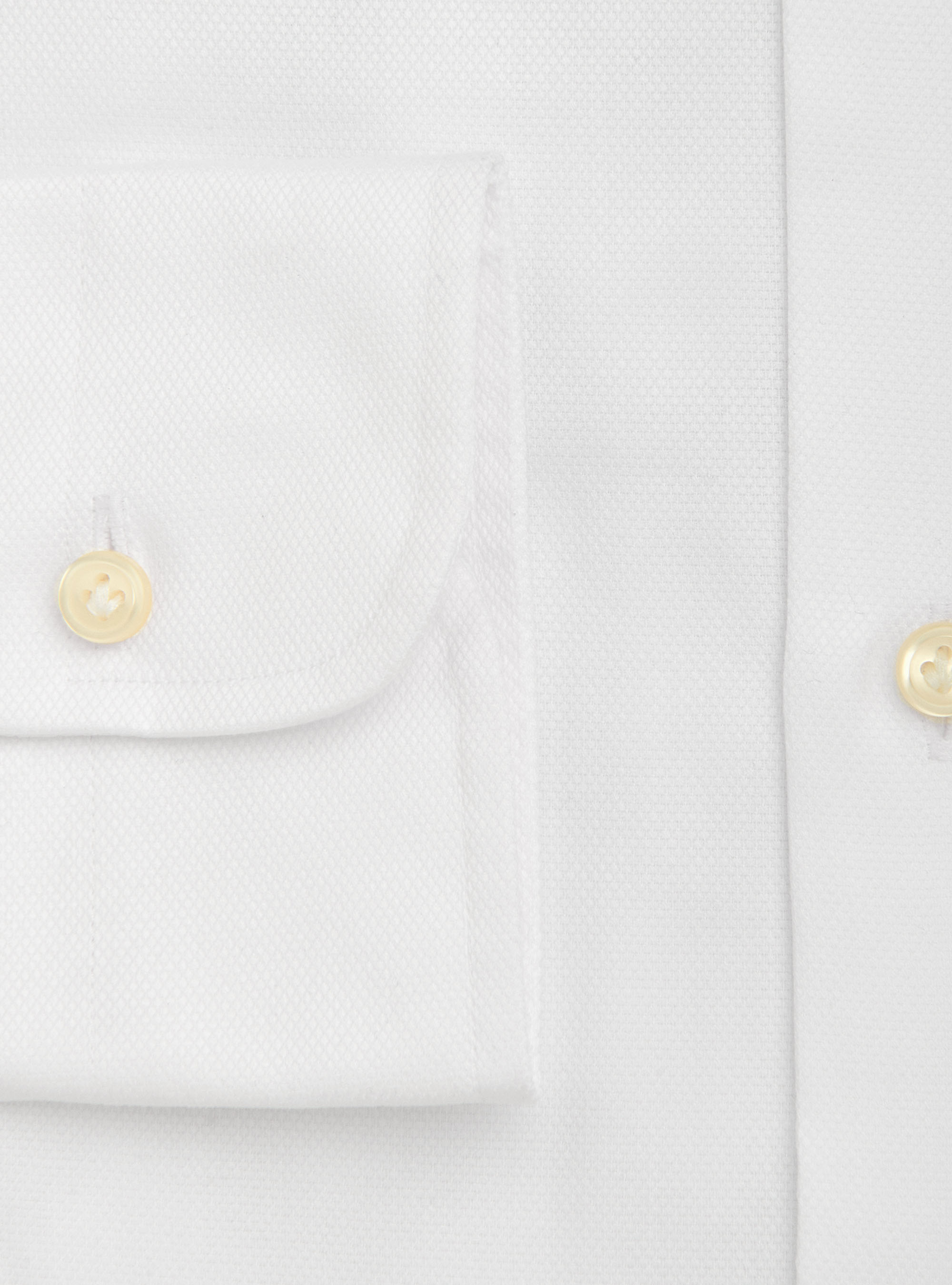 Camicia collo francese in cotone stretch armaturato, BIANCO