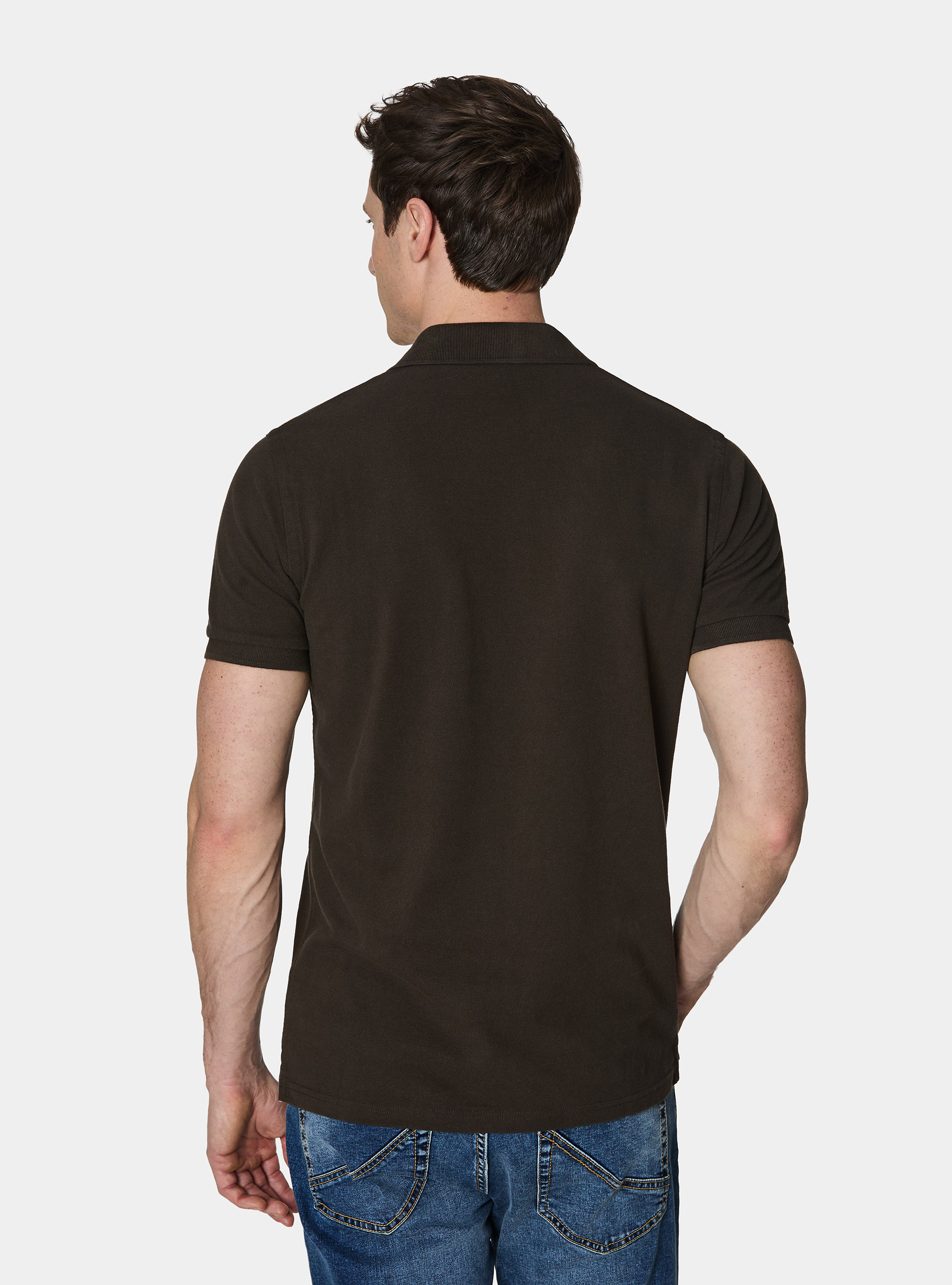 Classic piqu&eacute; polo shirt, BROWN