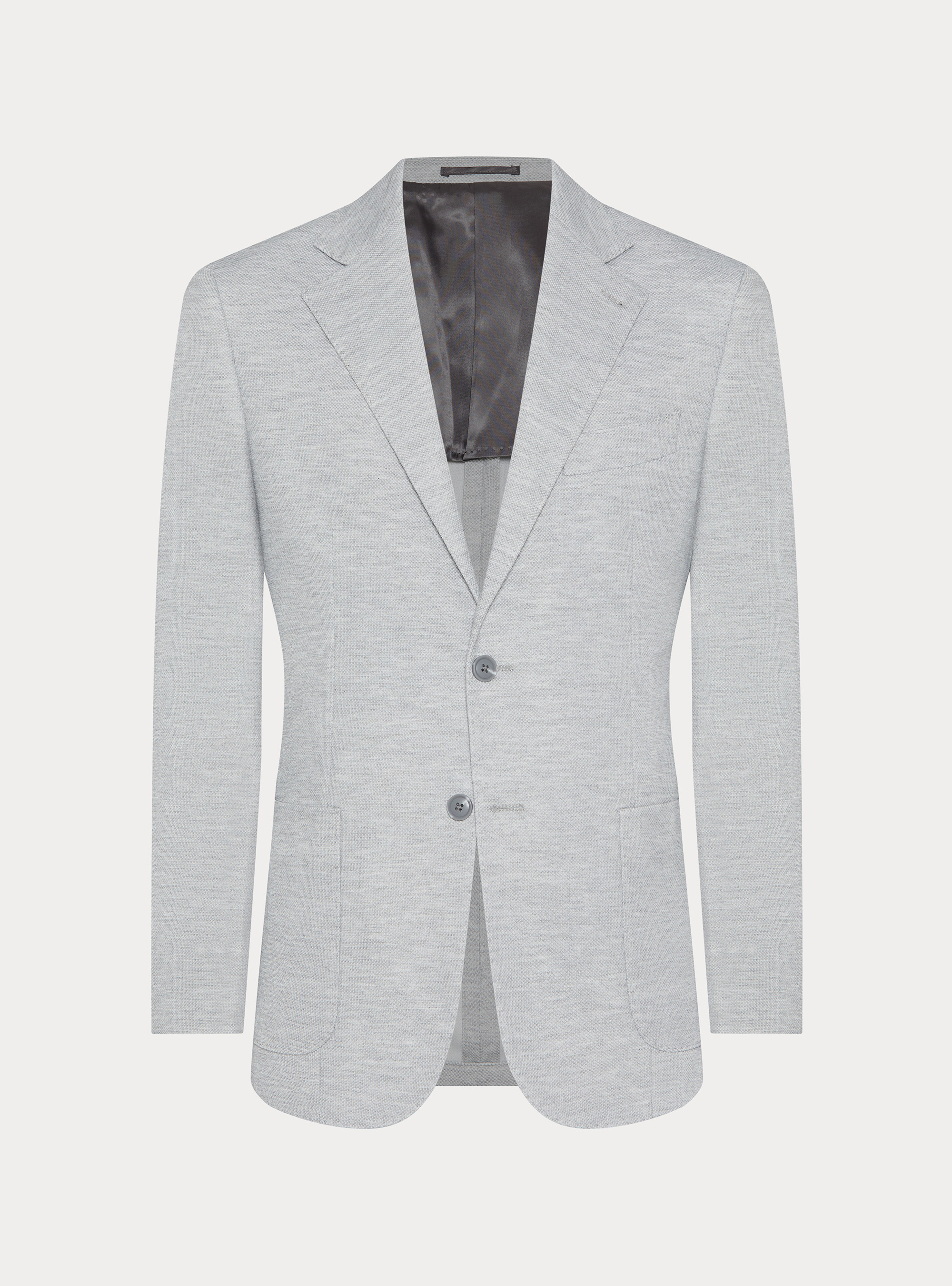 Americana de un solo pecho en punto sencillo, GRIGIO MELANGE 0151C