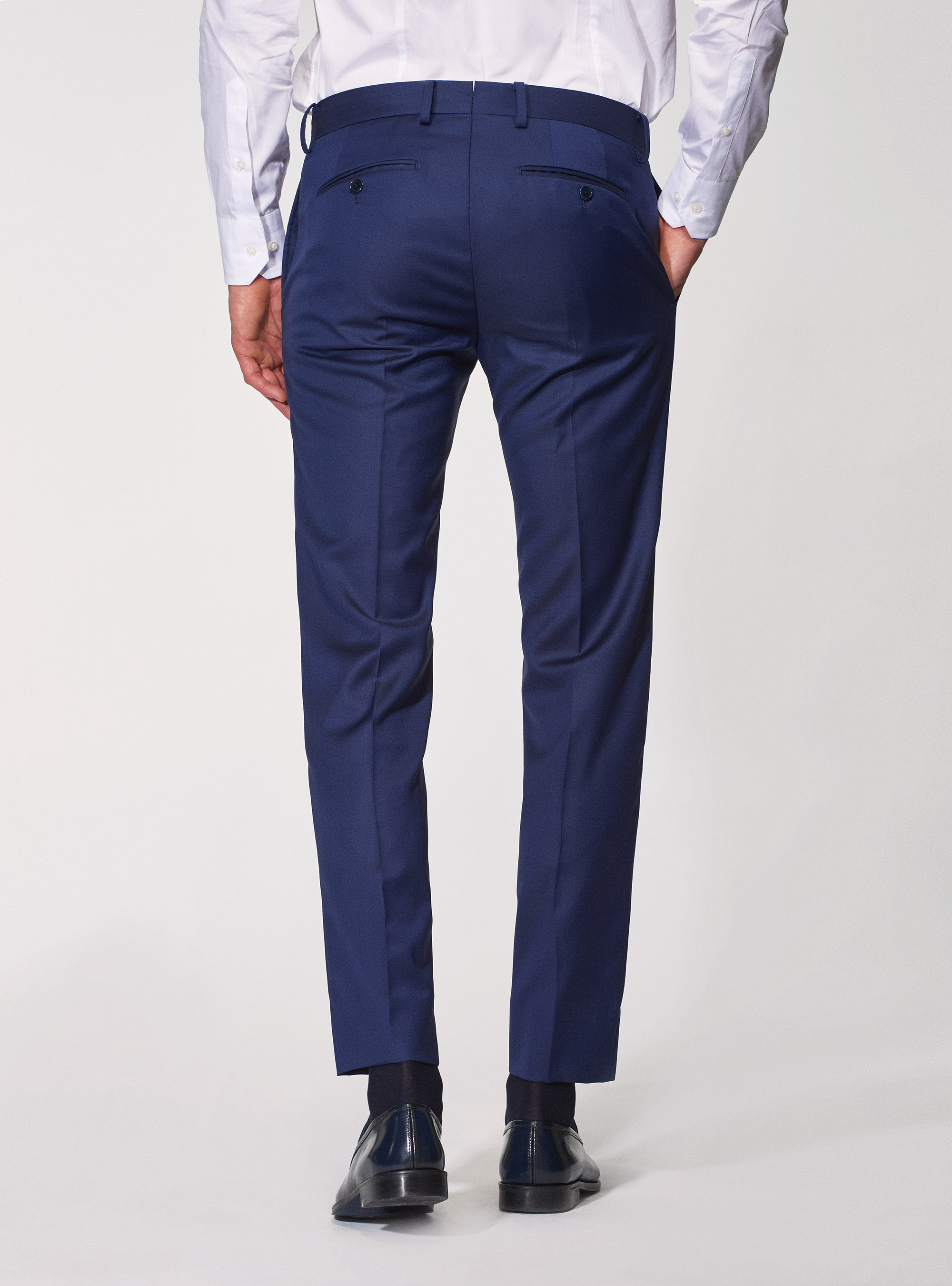 Pantaloni per abito in pura lana superfine 110's Vitale Barberis Canonico, BASALTO
