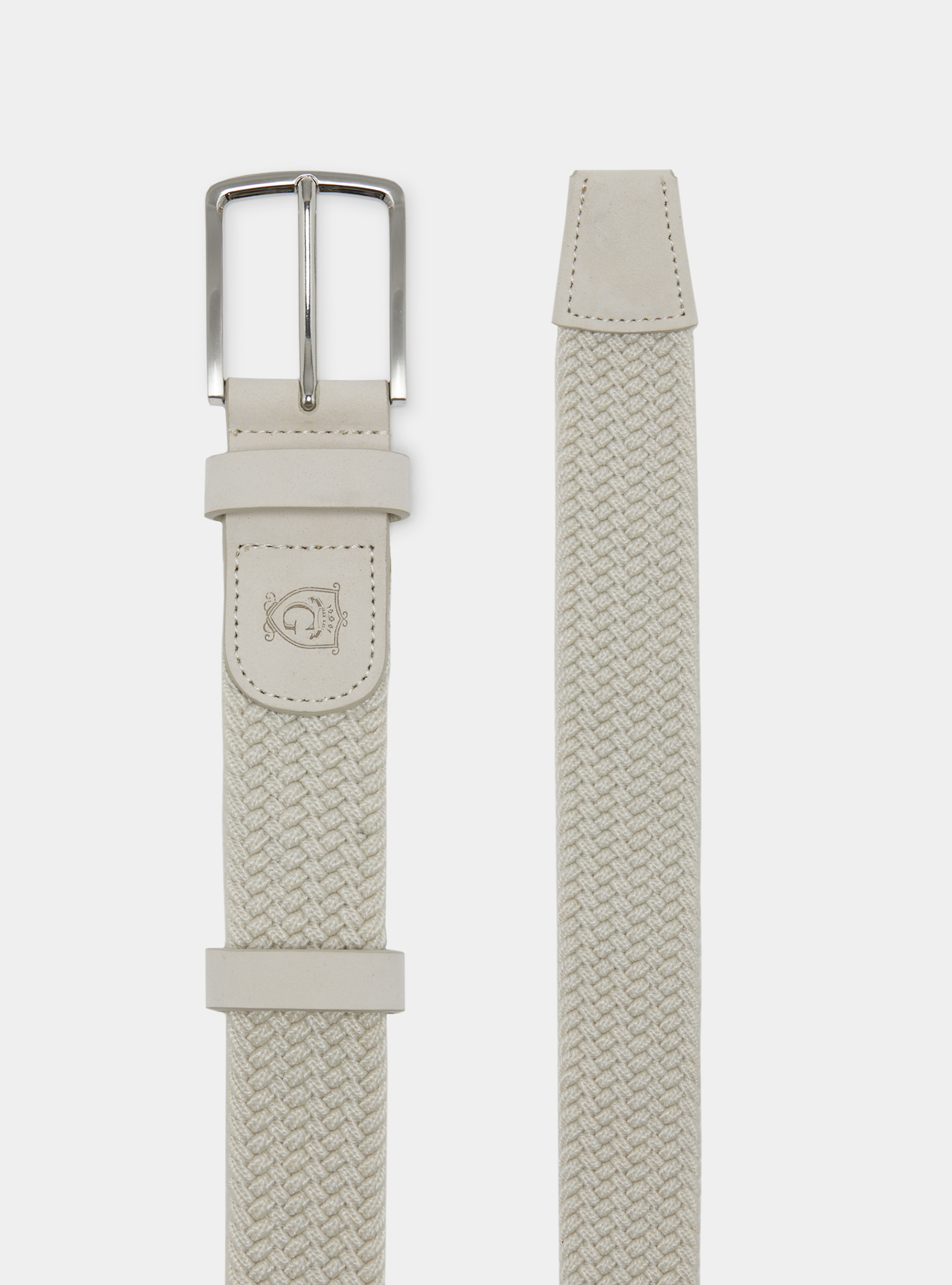 Solid-coloured elastic belt, WHITE