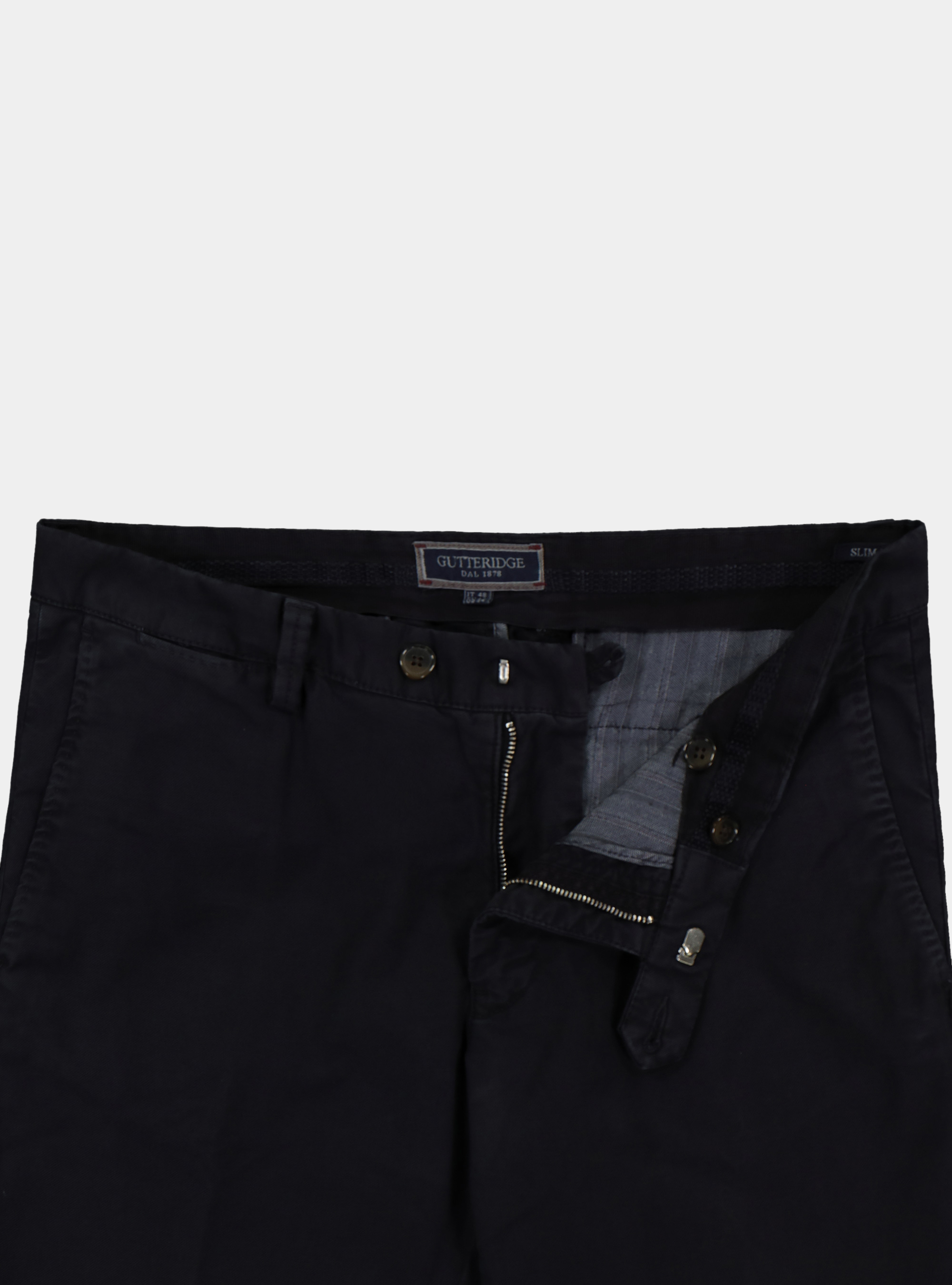 Pantaloni chino in cotone stretch, BLU NAVY