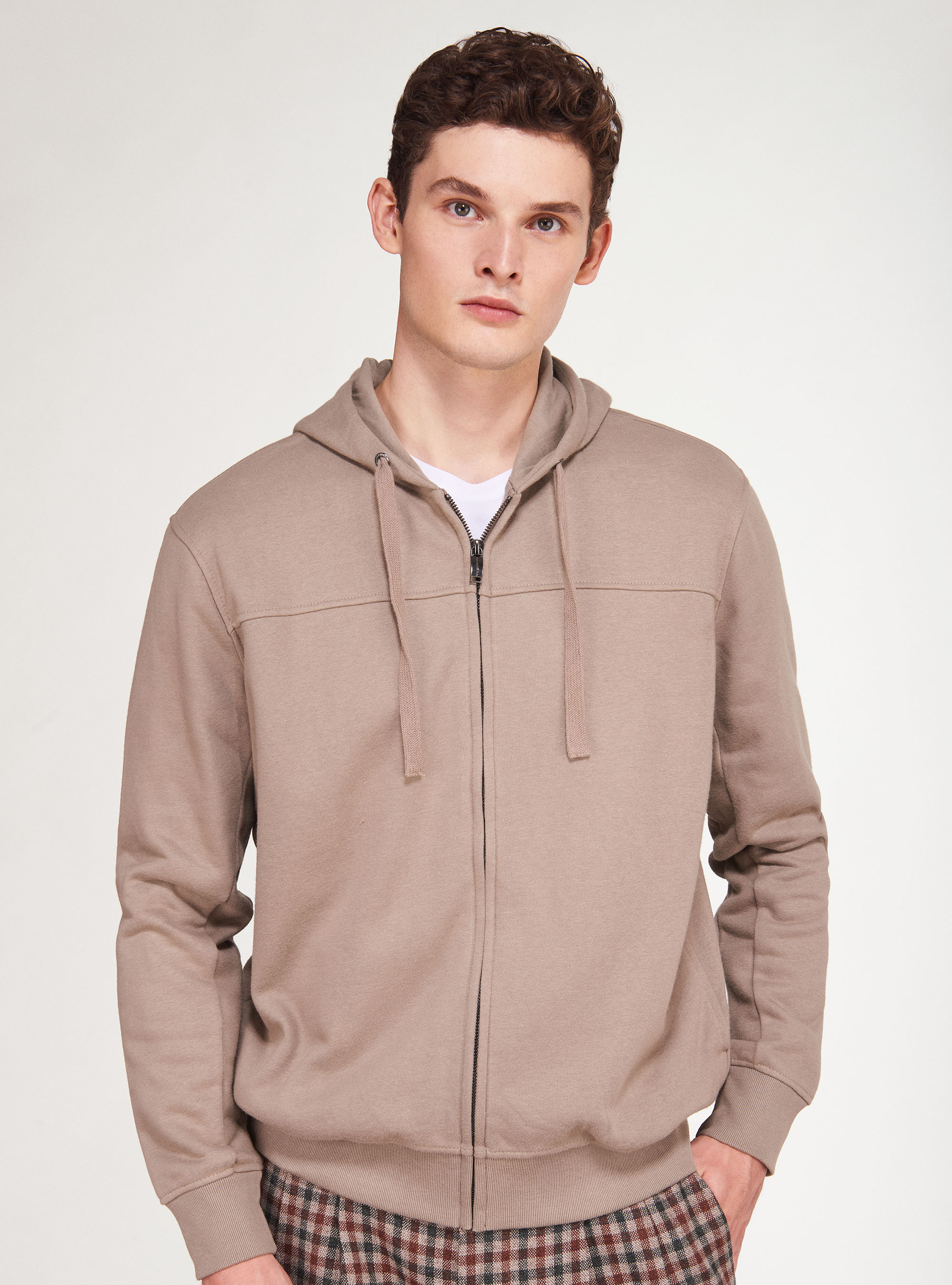 Gutteridge - Felpa con zip e cappuccio, Unisex, Ecru, Taglia: S