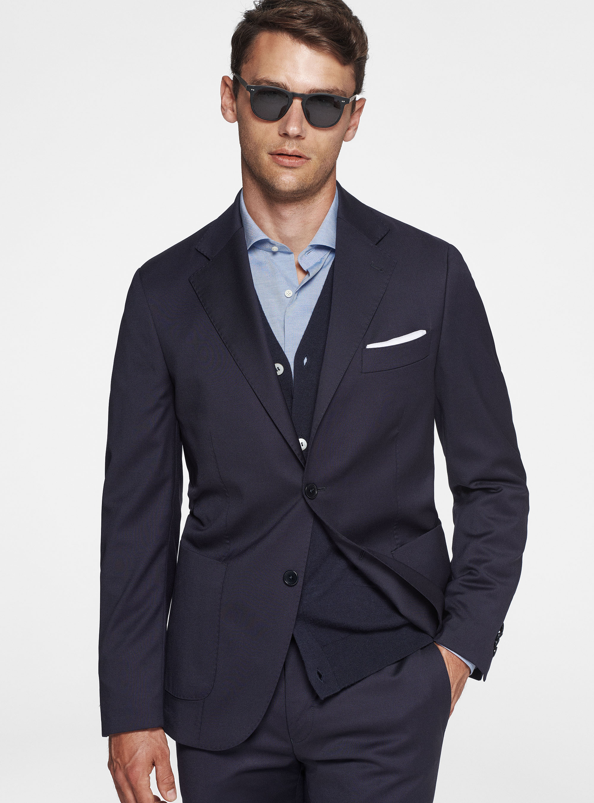 Giacca in pura lana, BLU NAVY