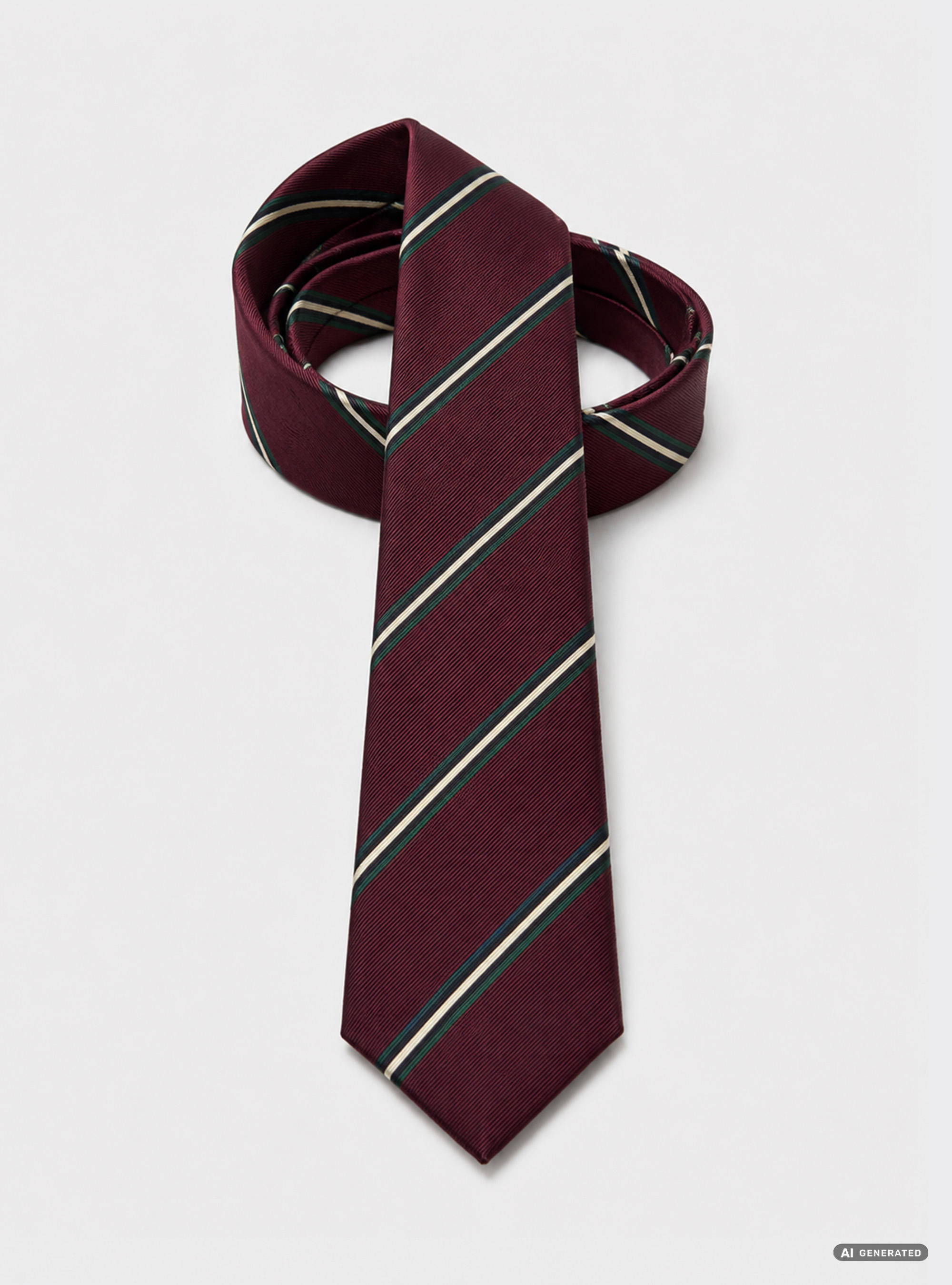 Cravatta in twill di seta rigata, BORDEAUX