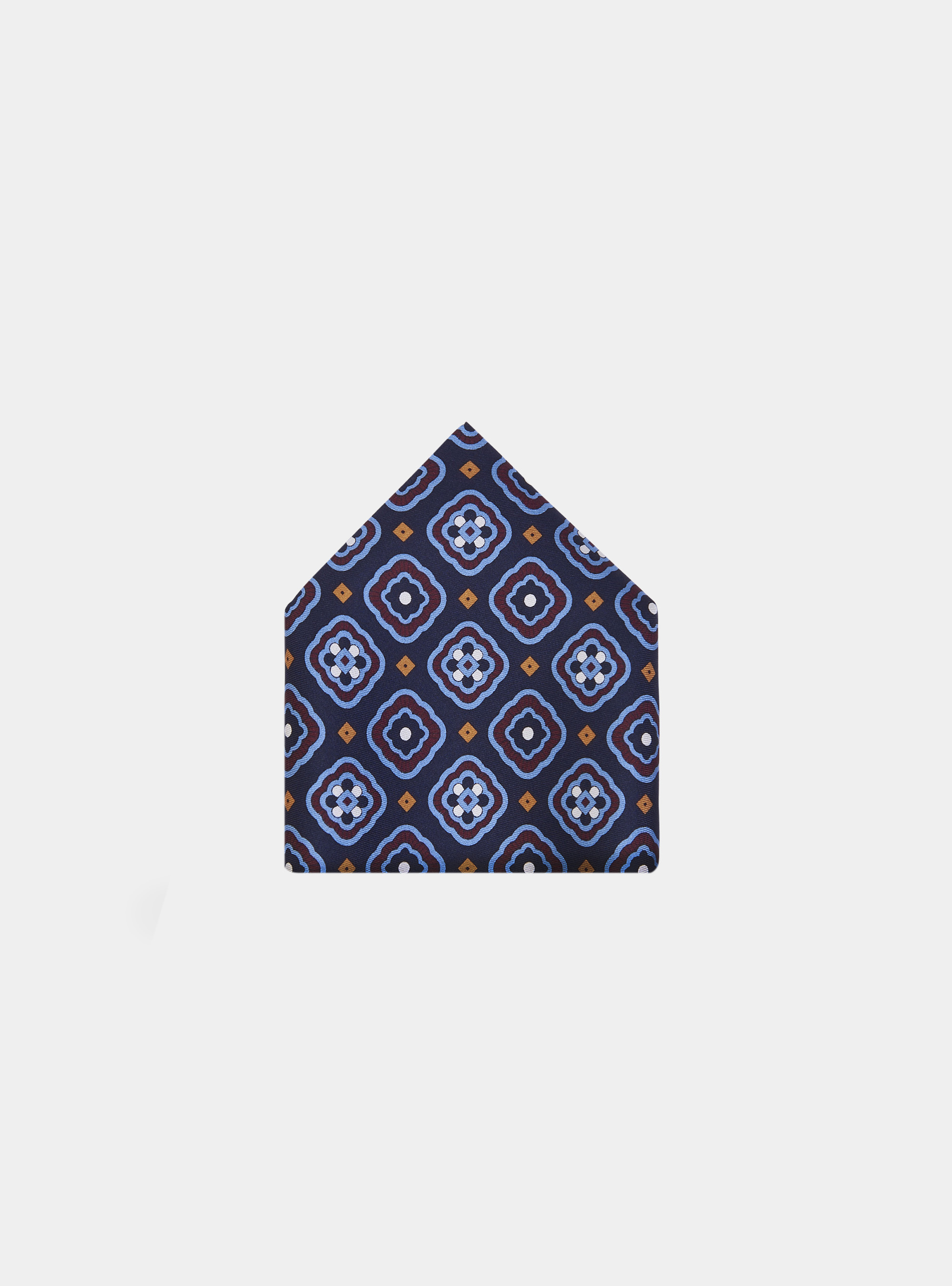 Pochette seta fantasia stampata, BLU NAVY