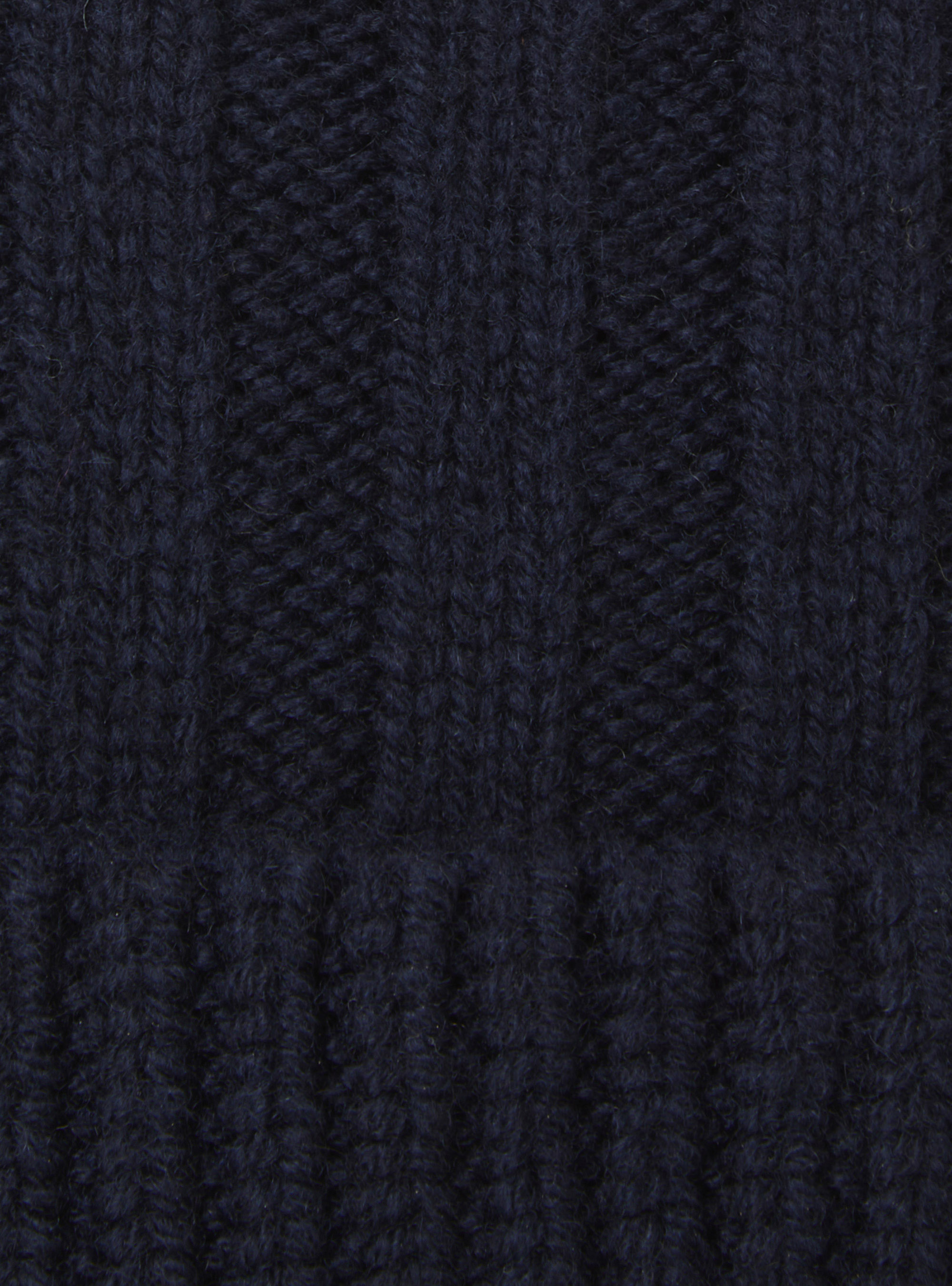 Berretto in lana lambswool e cashmere a costa inglese, BLU NAVY