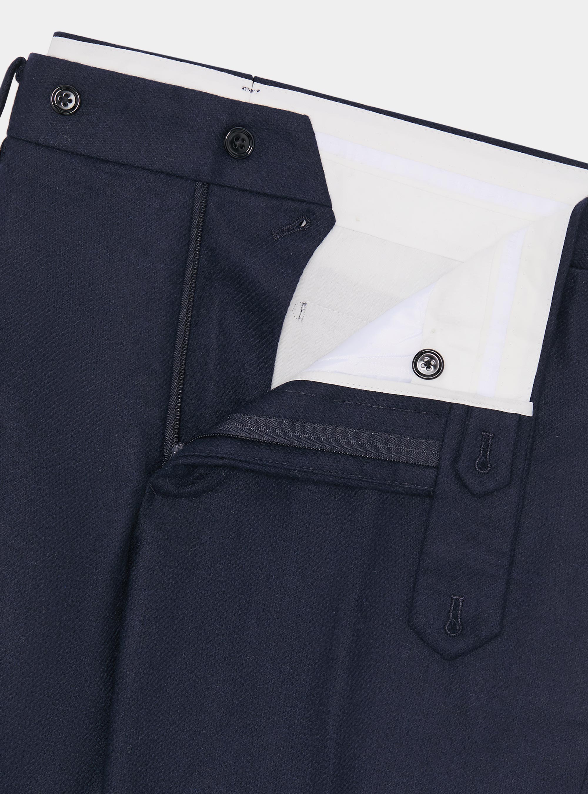 Pantaloni in flanella misto lana, BLU NAVY