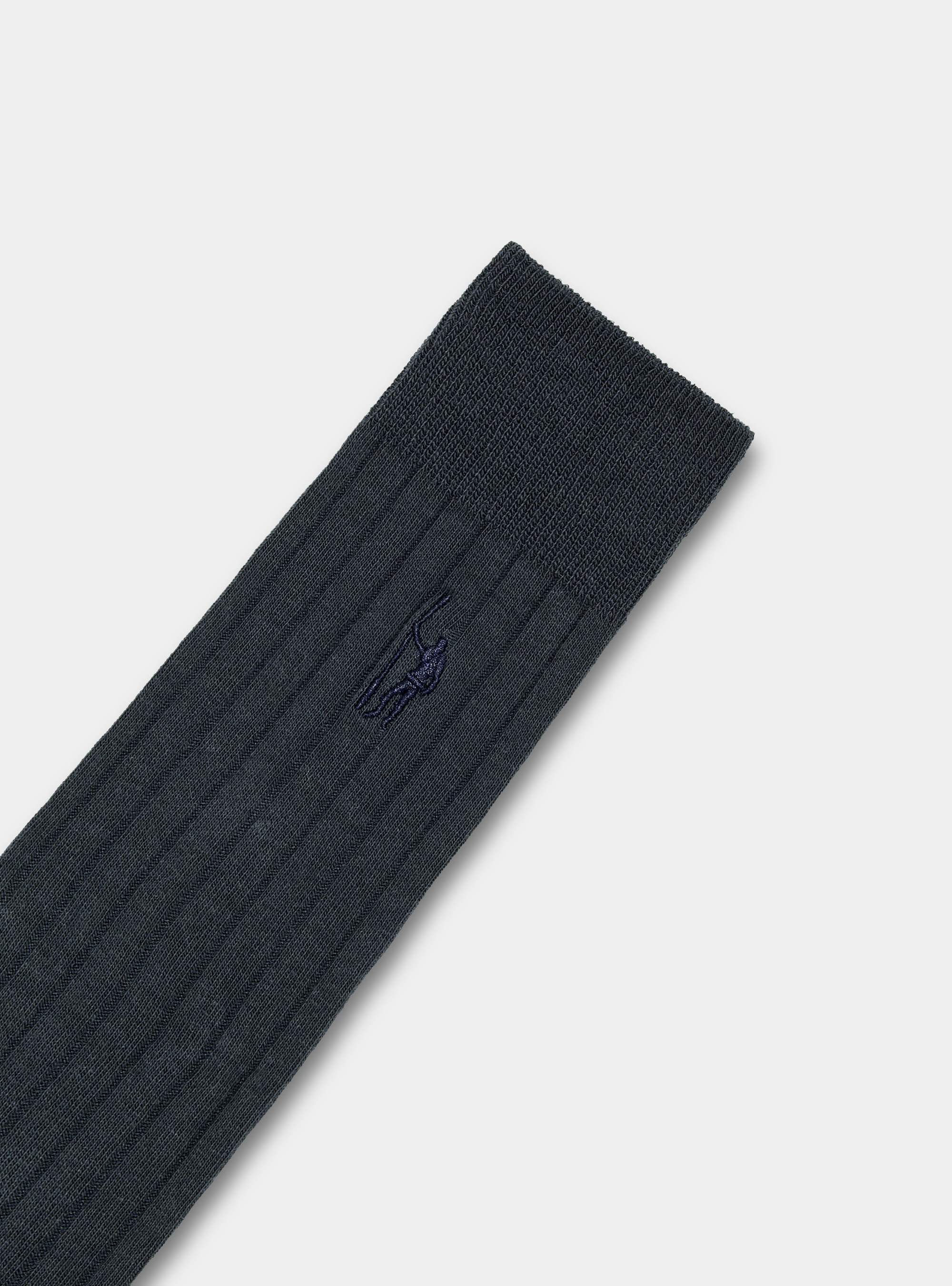 Calcetines de canalé con bordado, GRIS MARENGO