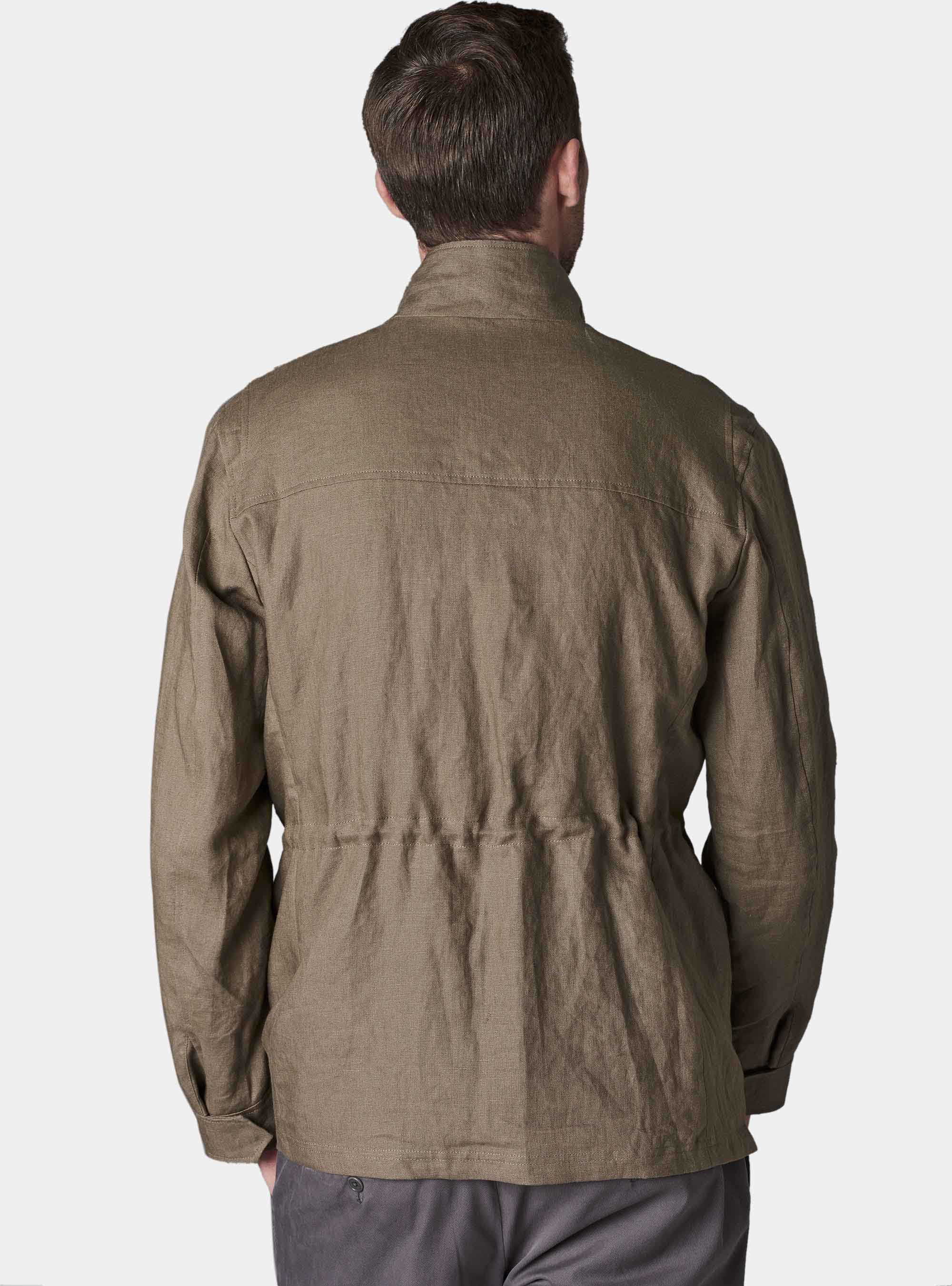 Giubbino in puro lino, FANGO