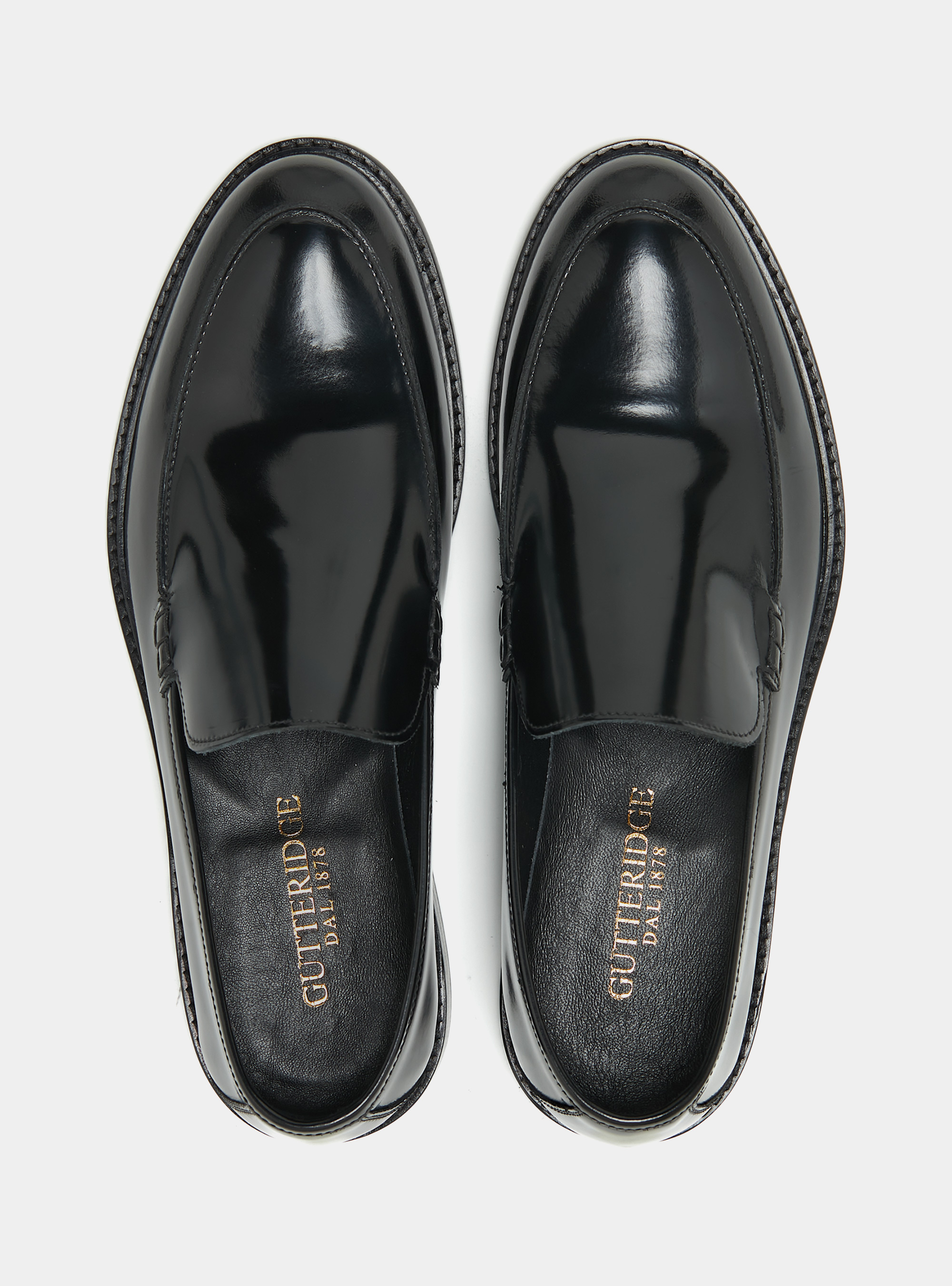 Abrasivated leather moccasins, BLACK