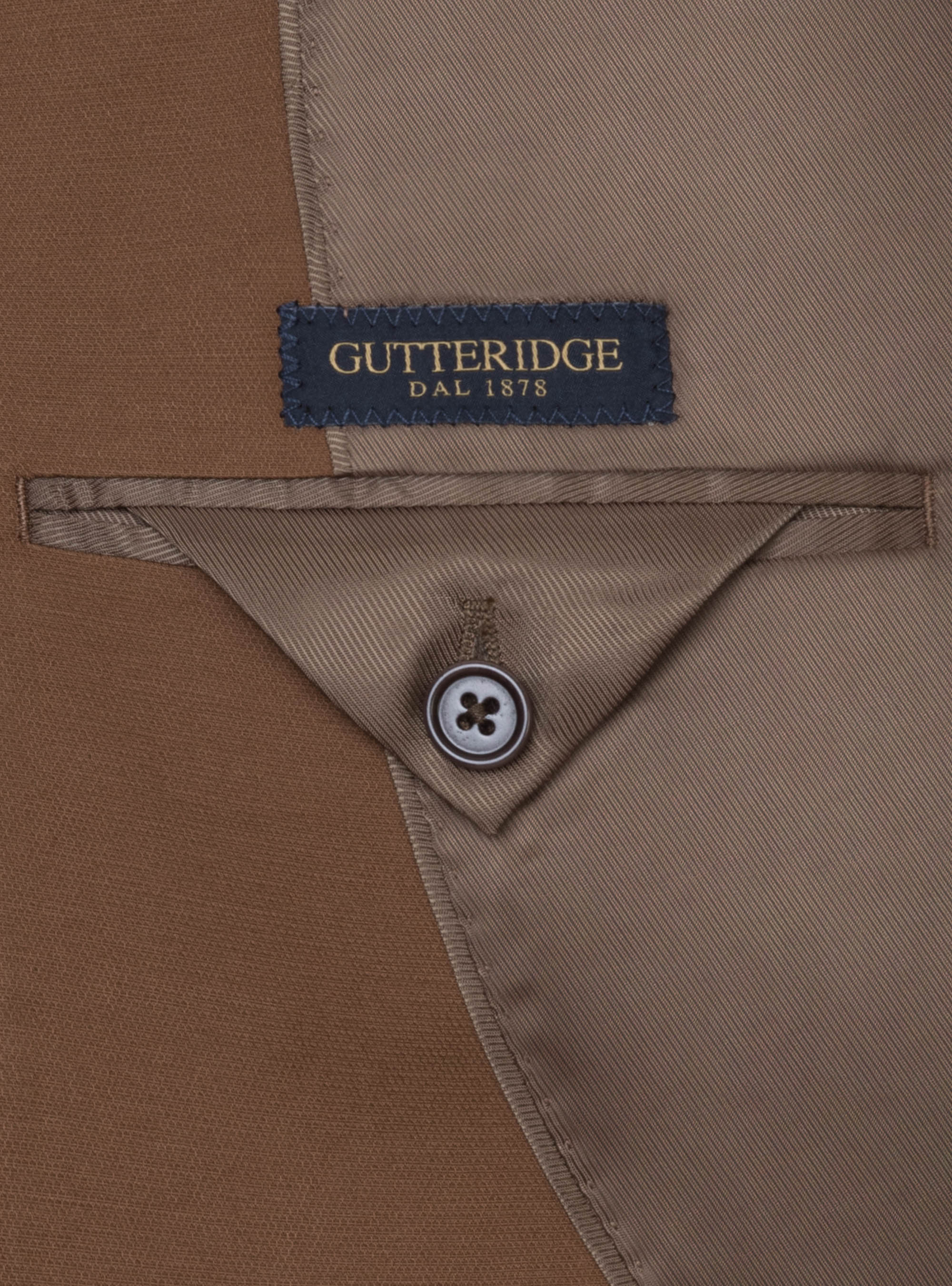 Giacca per abito in cotone stretch armaturato, TABACCO