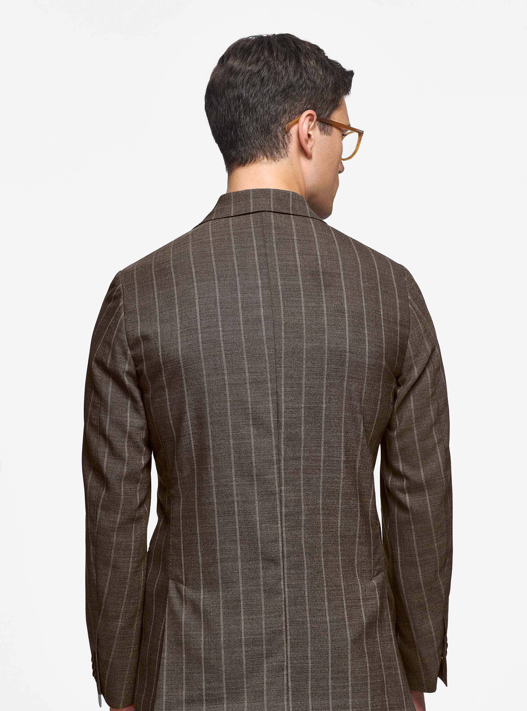 Veste à rayures en pure laine, BOUE