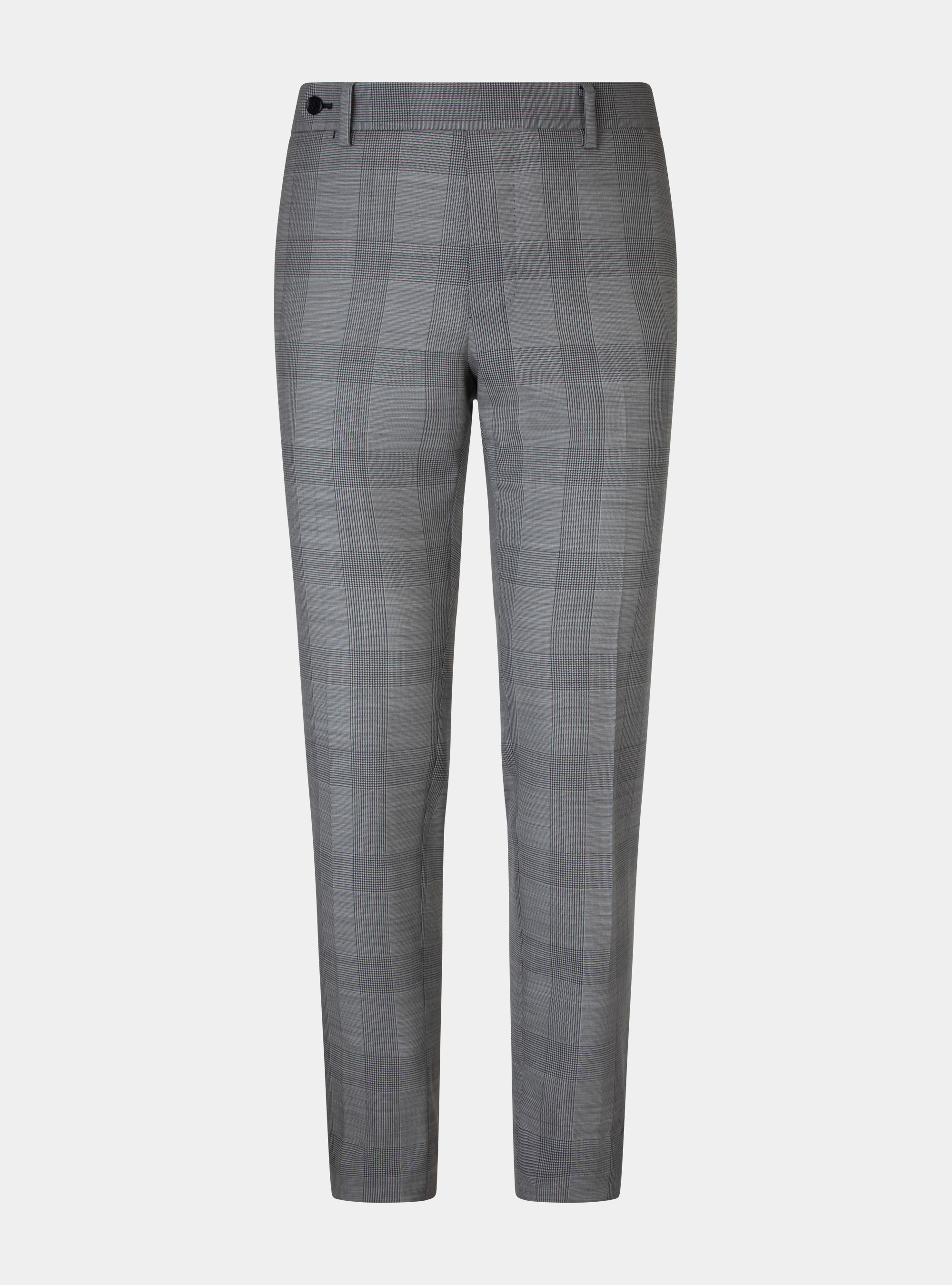 Prince of Wales suit trousers in pure wool Vitale Barberis Canonico fabric, LIGHT GREY MELANGE